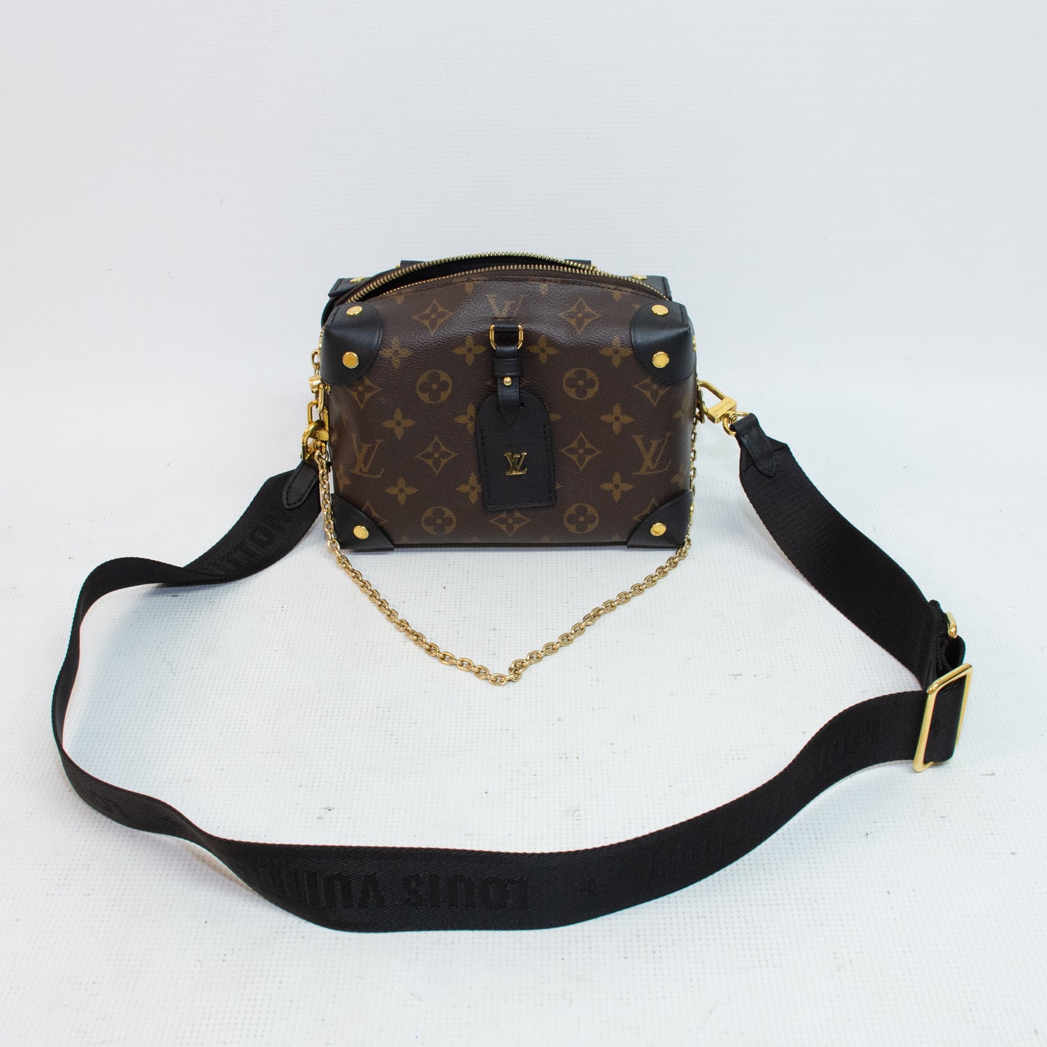 Louis Vuitton Monogram Petite Malle Souple Top Handle Cross Body Bag