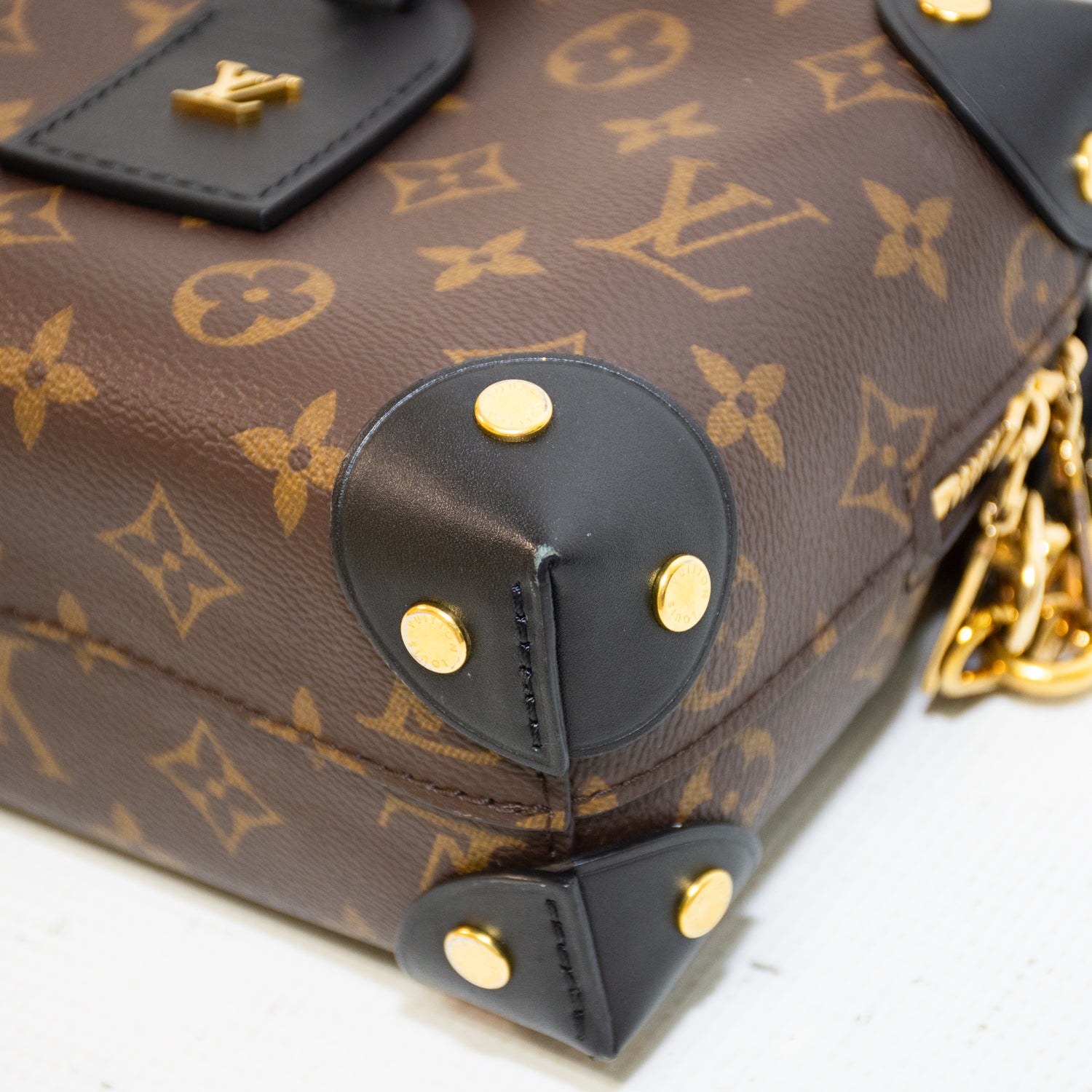 Louis Vuitton Monogram Petite Malle Souple Top Handle Cross Body Bag