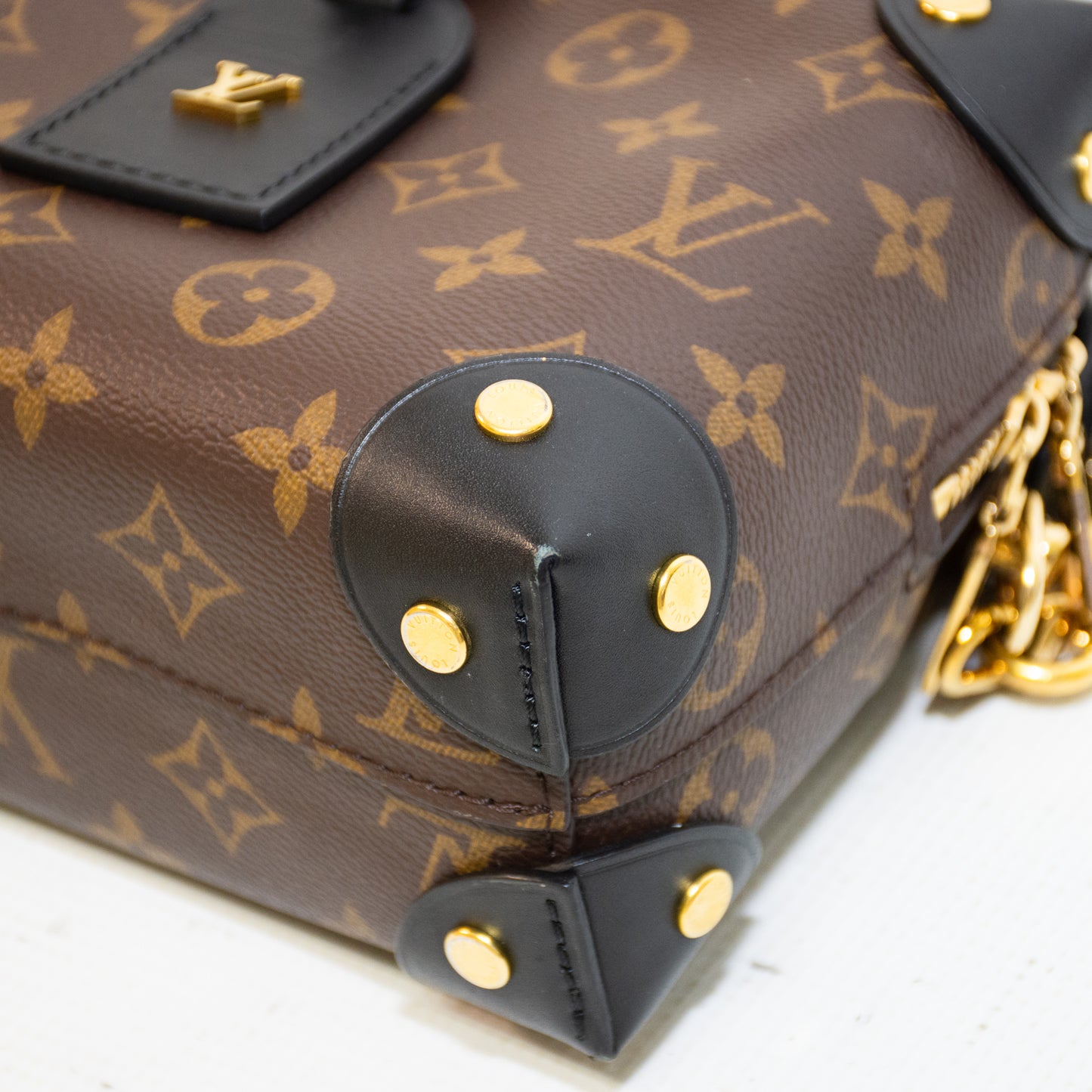 Louis Vuitton Monogram Petite Malle Souple Top Handle Cross Body Bag