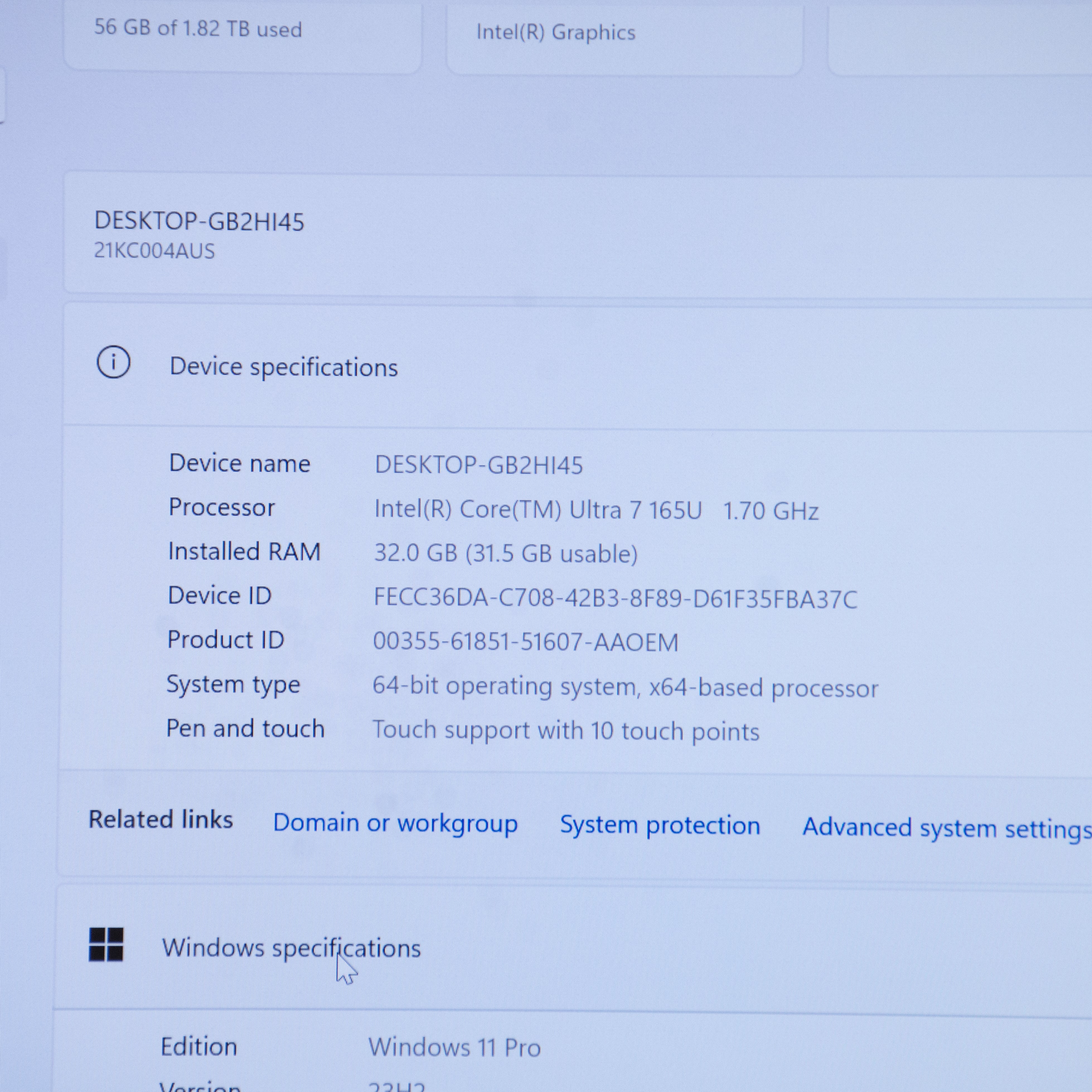 Lenovo Thinkpad X1 Carbon Gen12 - Intel Ultra 7 165U VPro - 32 GB Ram - 2 TB SSD