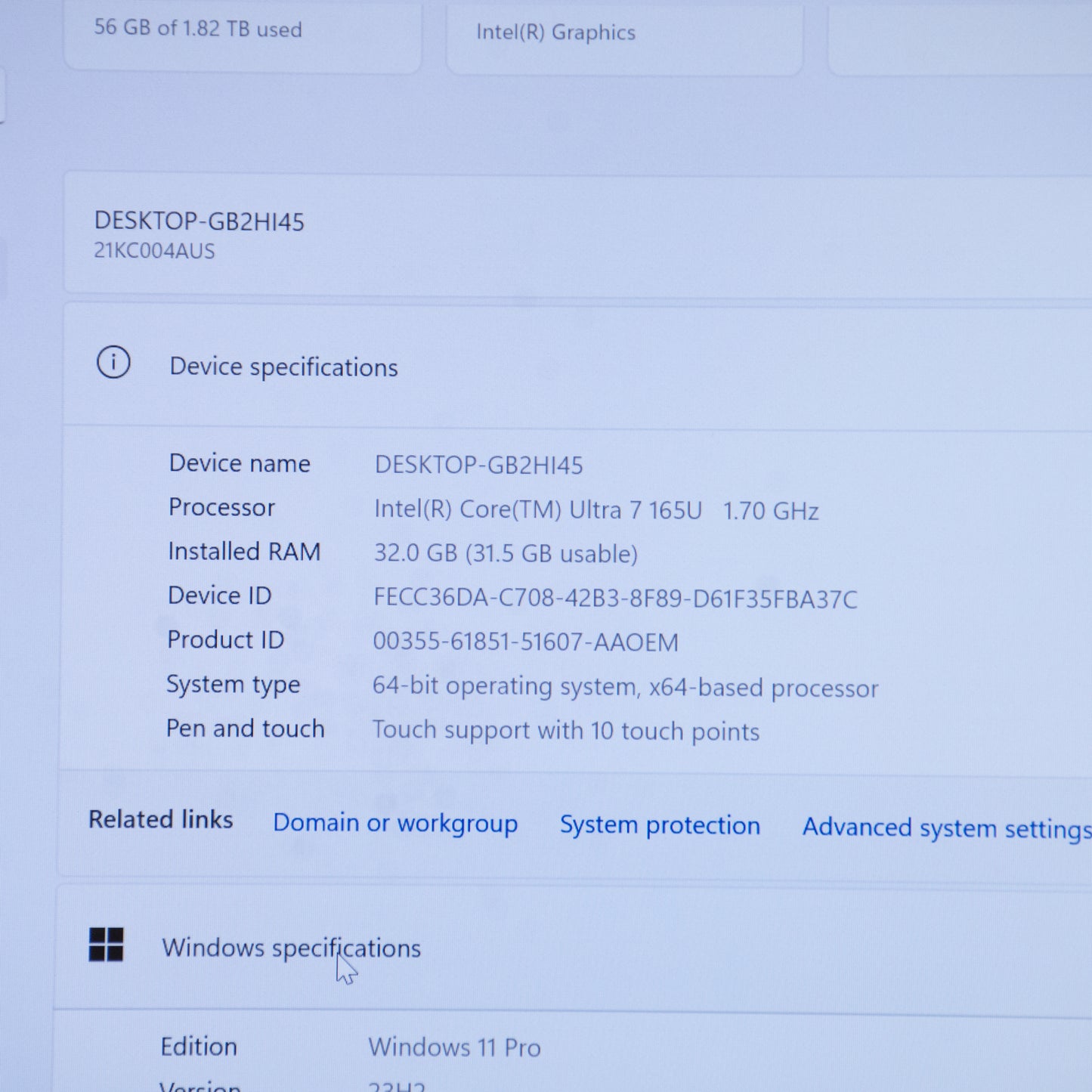 Lenovo Thinkpad X1 Carbon Gen12 - Intel Ultra 7 165U VPro - 32 GB Ram - 2 TB SSD