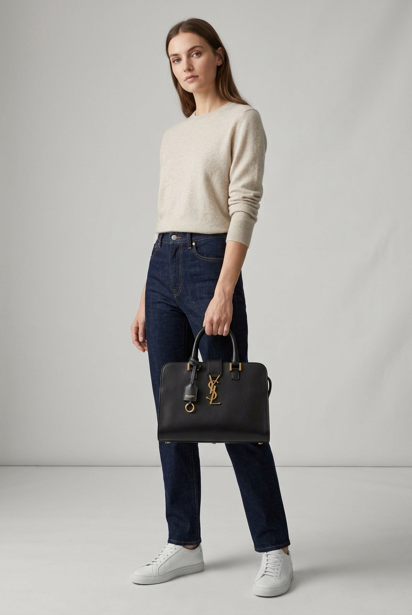 Saint Laurent YSL Baby Mosquito Black Leather Purse