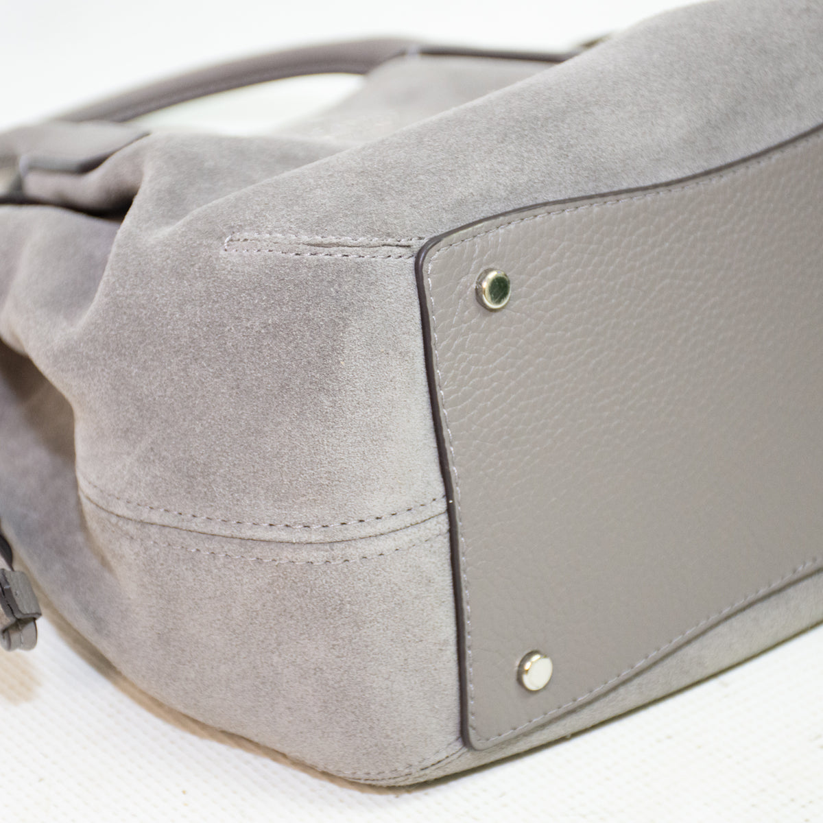 Kate Spade Gray Dumpling Small Pebbled Leather Satchel