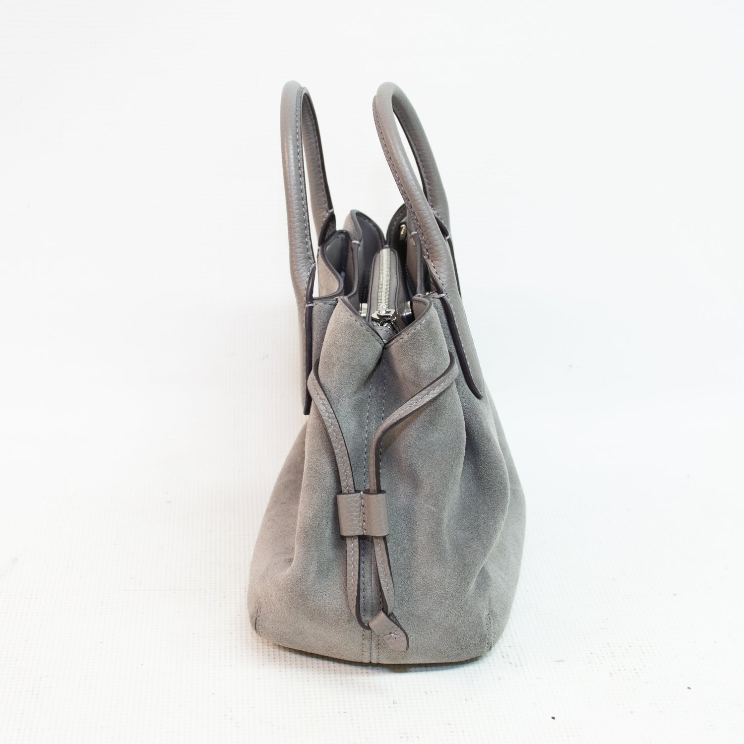 Kate Spade Gray Dumpling Small Pebbled Leather Satchel