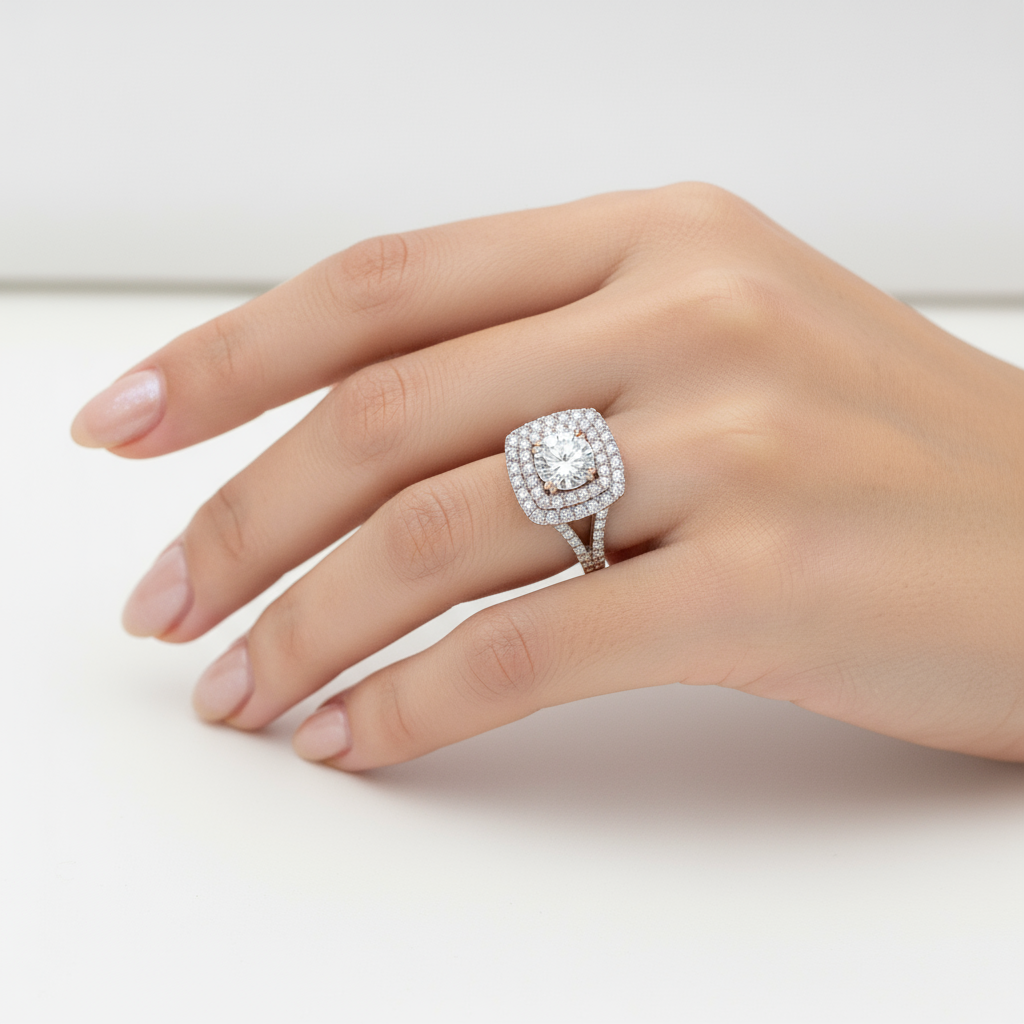 14K White & Rose Gold Women's Diamond Ring - 2.01ct