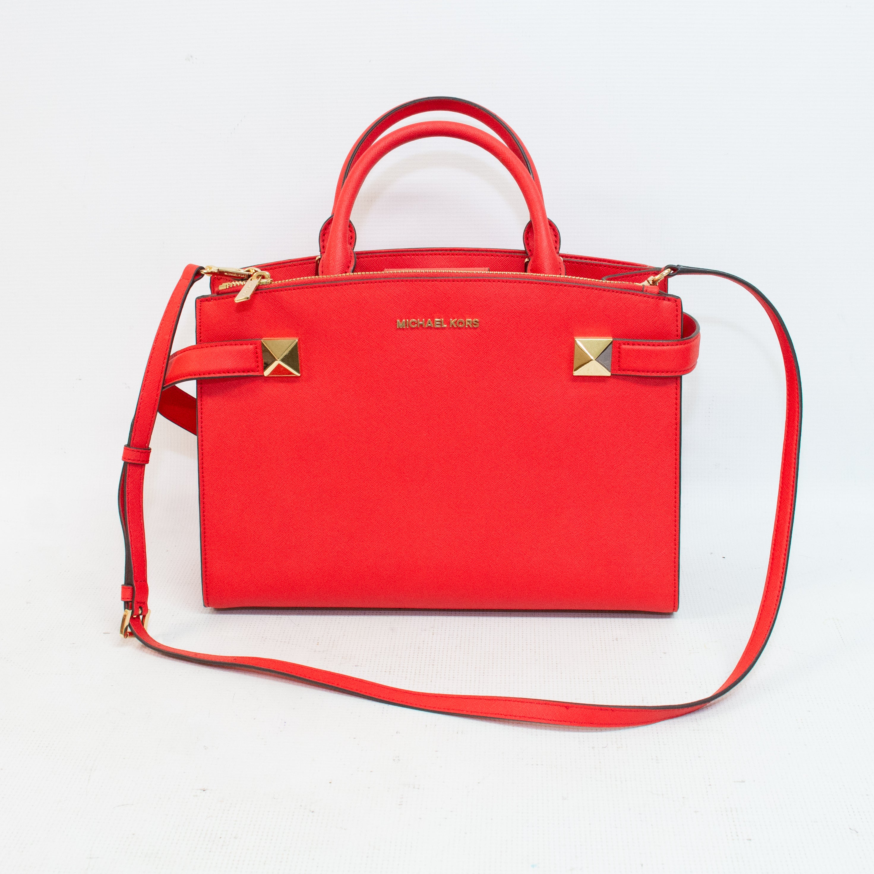 Michael Kors Karla Sangria Medium EW Leather Satchel