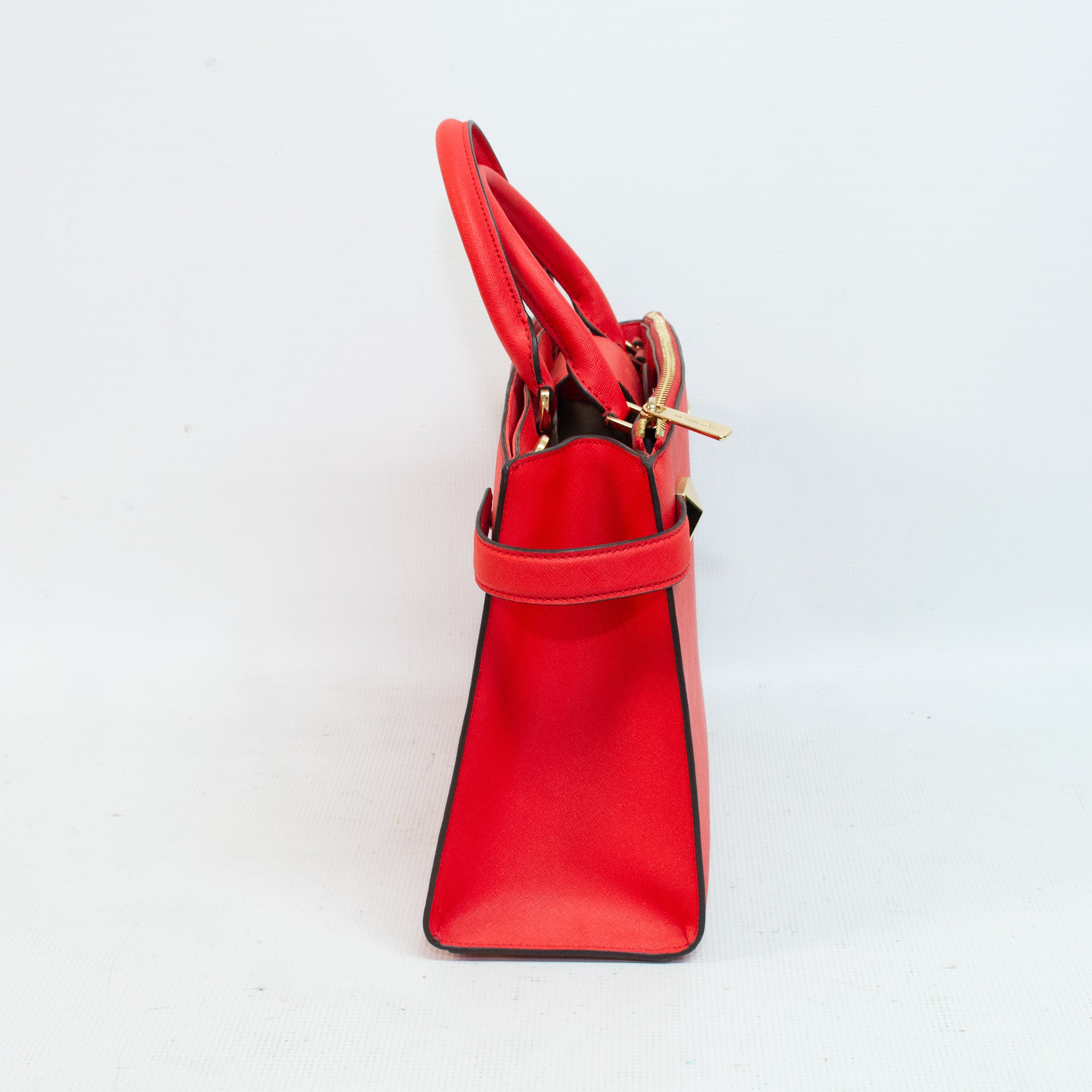 Michael Kors Karla Sangria Medium EW Leather Satchel