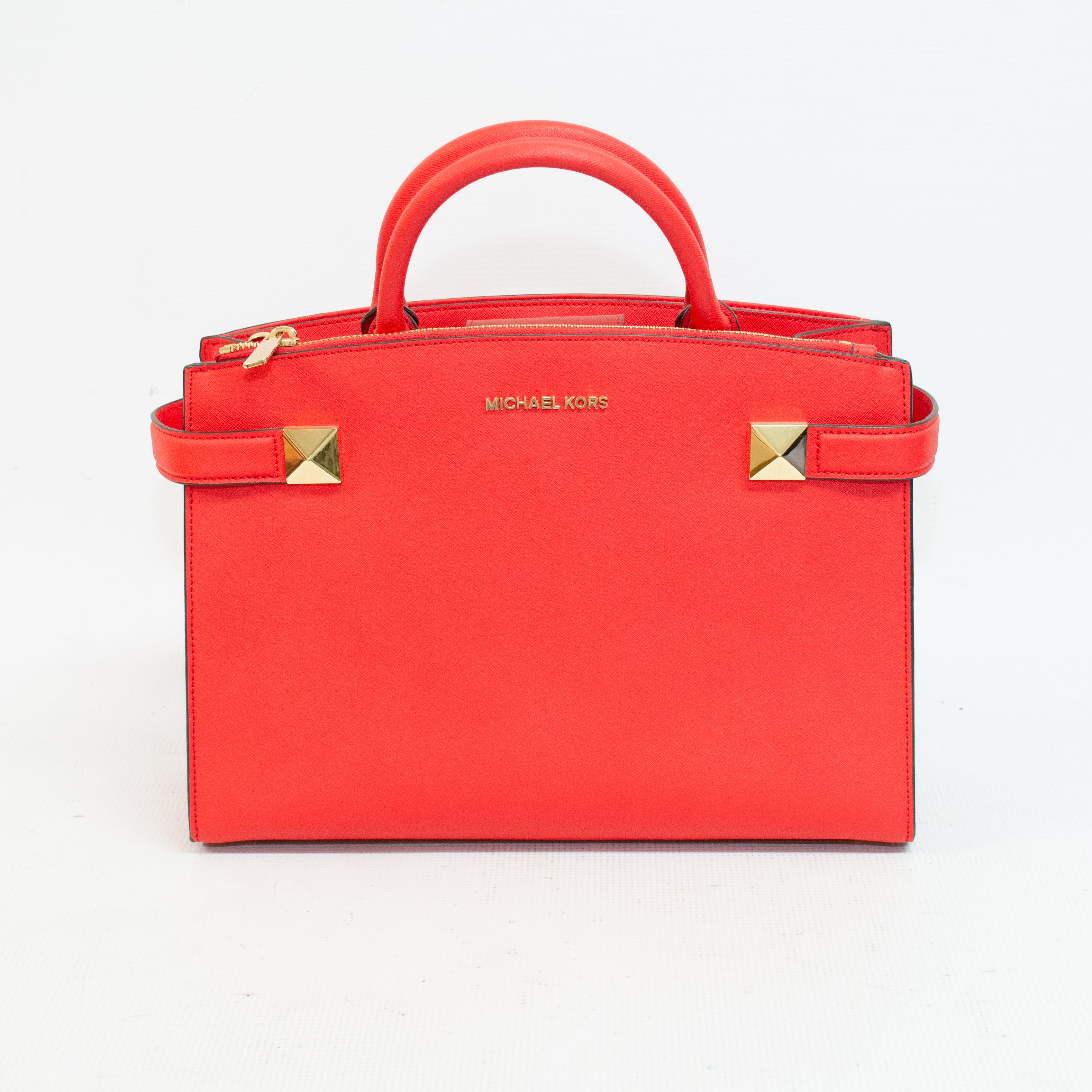 Michael Kors Karla Sangria Medium EW Leather Satchel