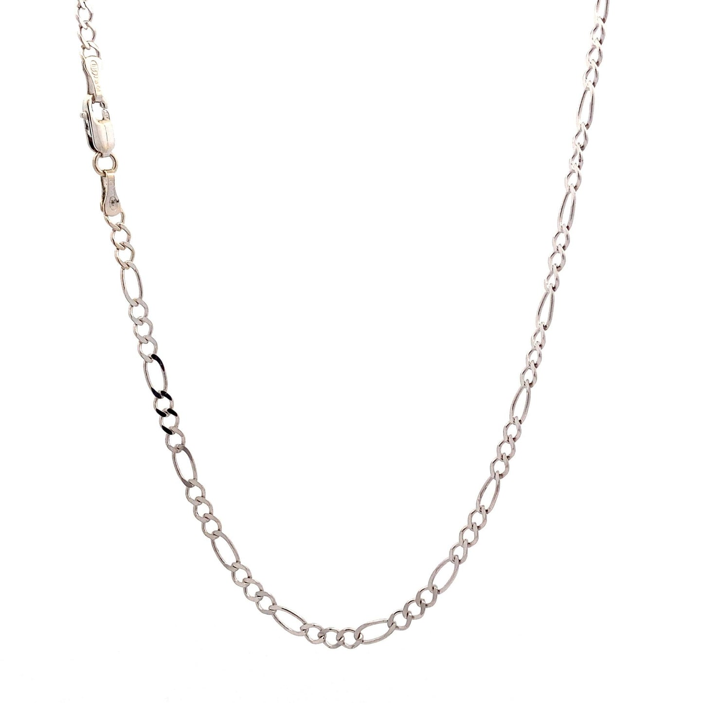 10K White Gold 20.25" Figaro Chain