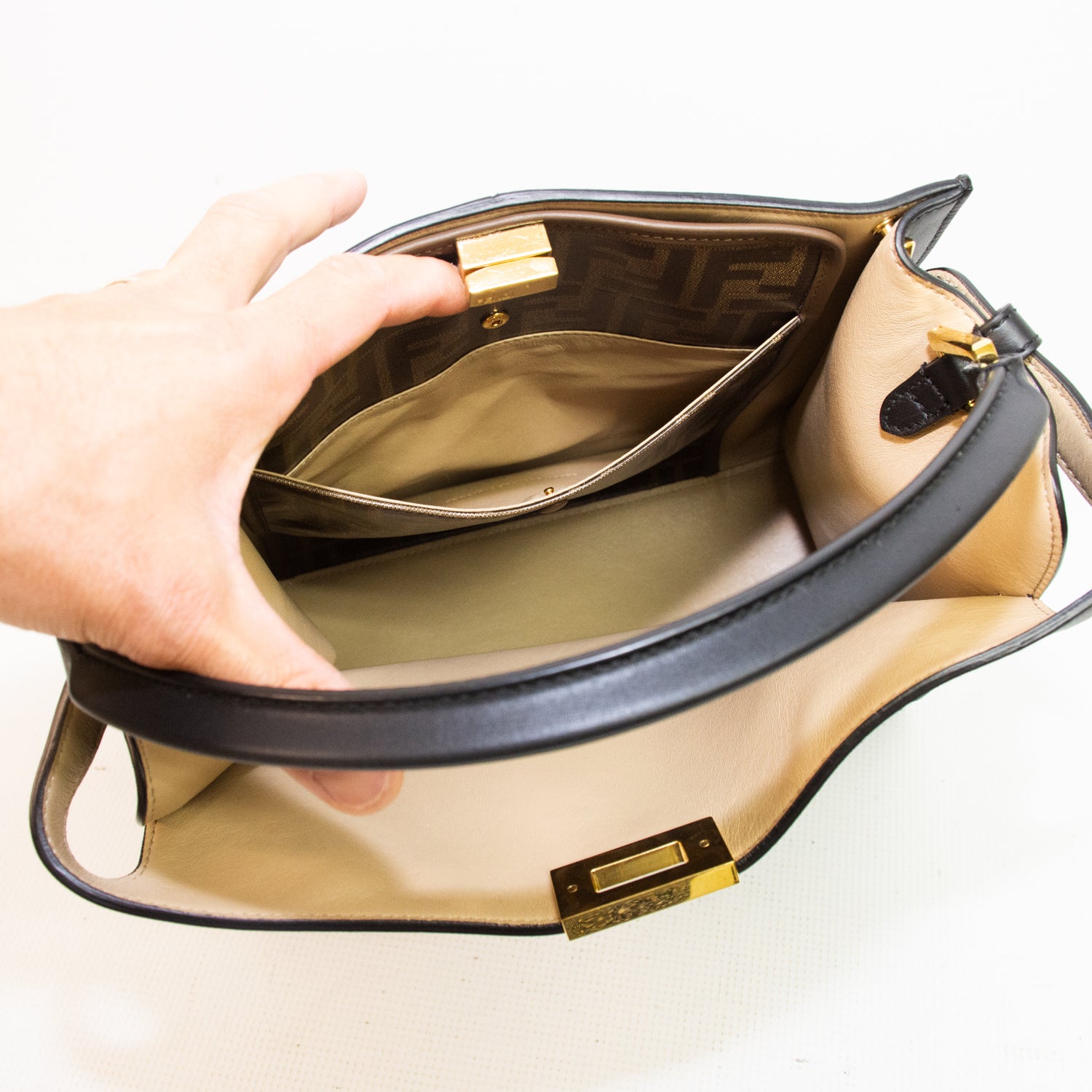 Fendi Peekaboo X-Lite Medium Black Shoulder Bag