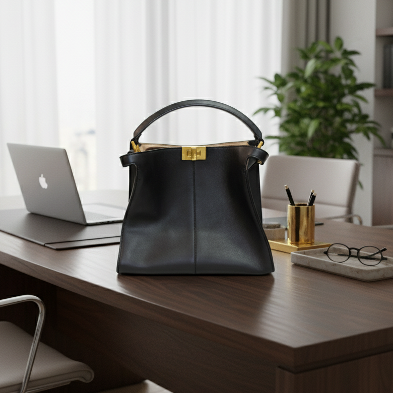 Fendi Peekaboo X-Lite Medium Black Shoulder Bag