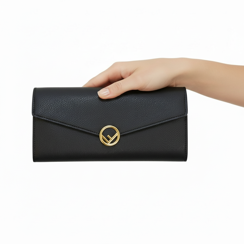 Fendi Nero Calf Leather Wallet