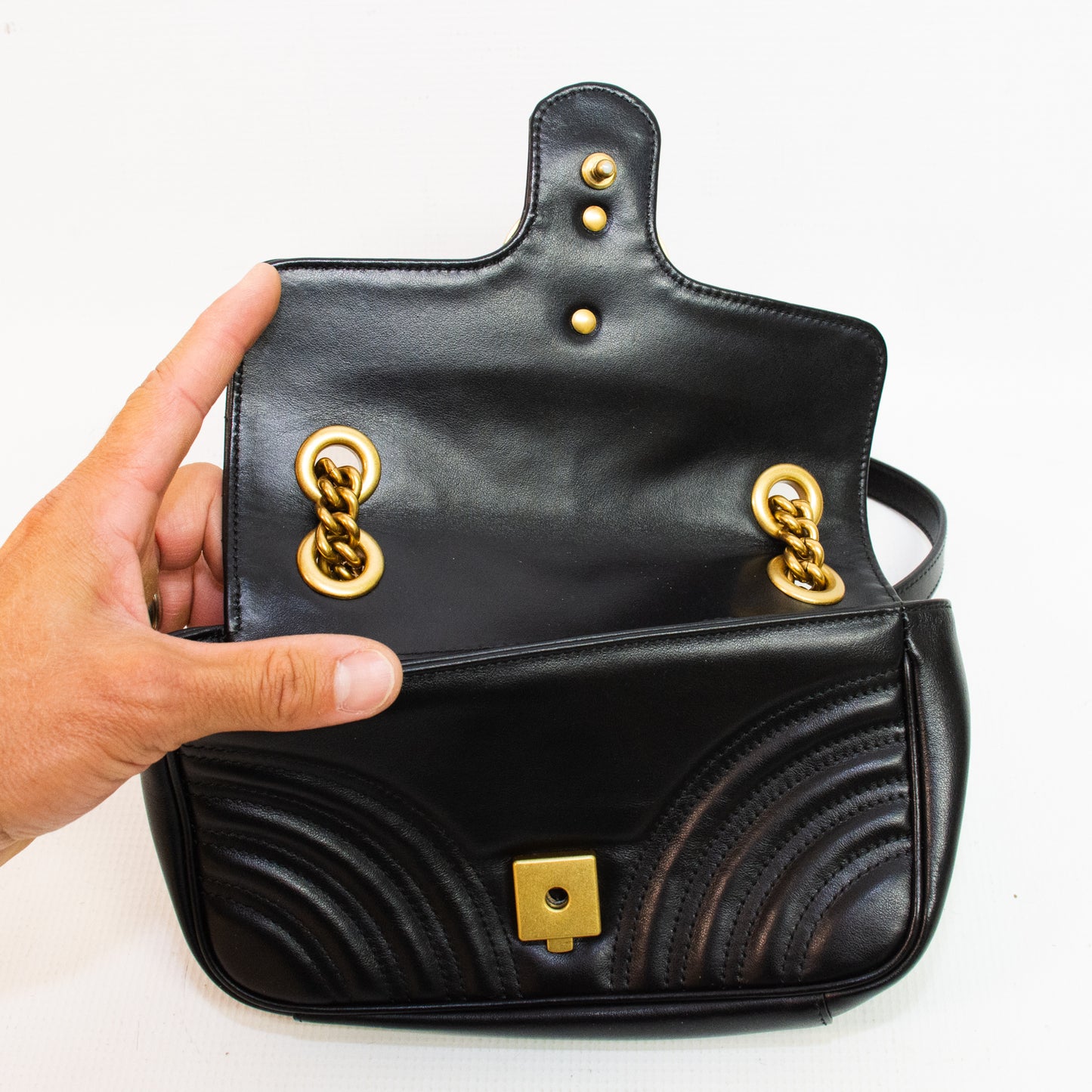 Gucci 446744 GG Marmont Small Leather Shoulder Bag