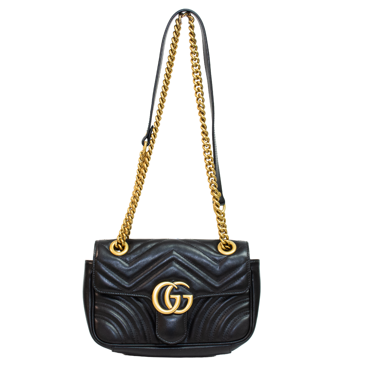 Gucci 446744 GG Marmont Small Leather Shoulder Bag
