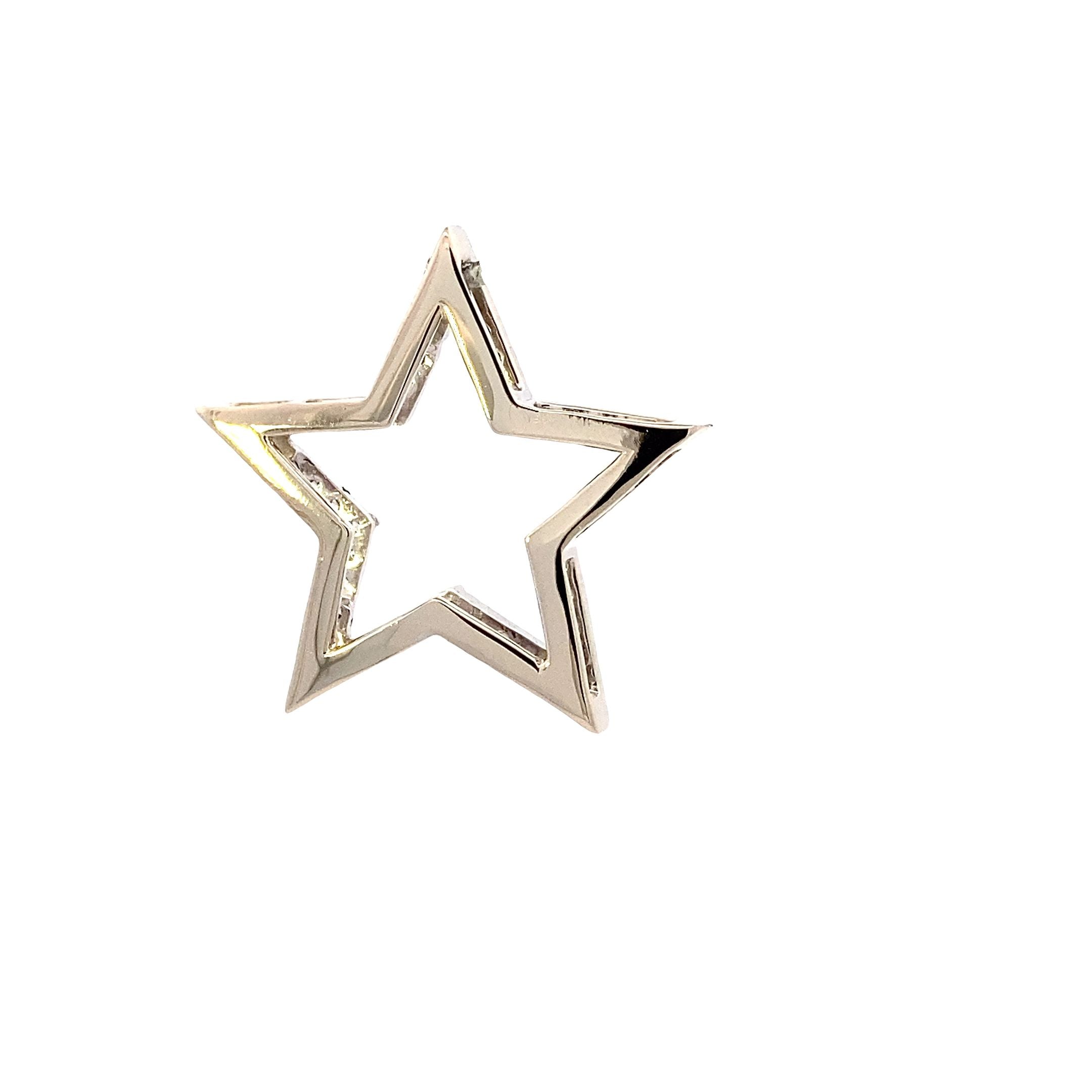 14K White Gold Diamond Star Pendant - 0.66ct