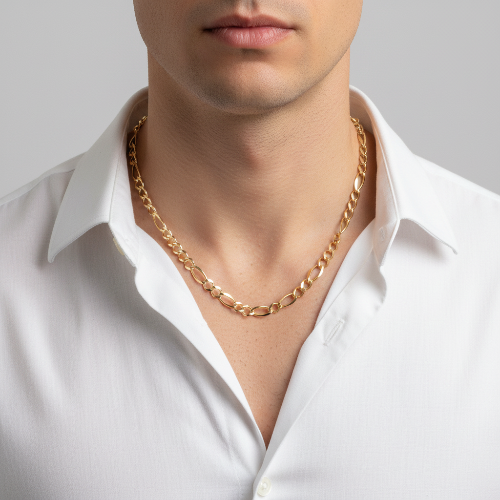 14K Yellow Gold 24" Figaro Chain