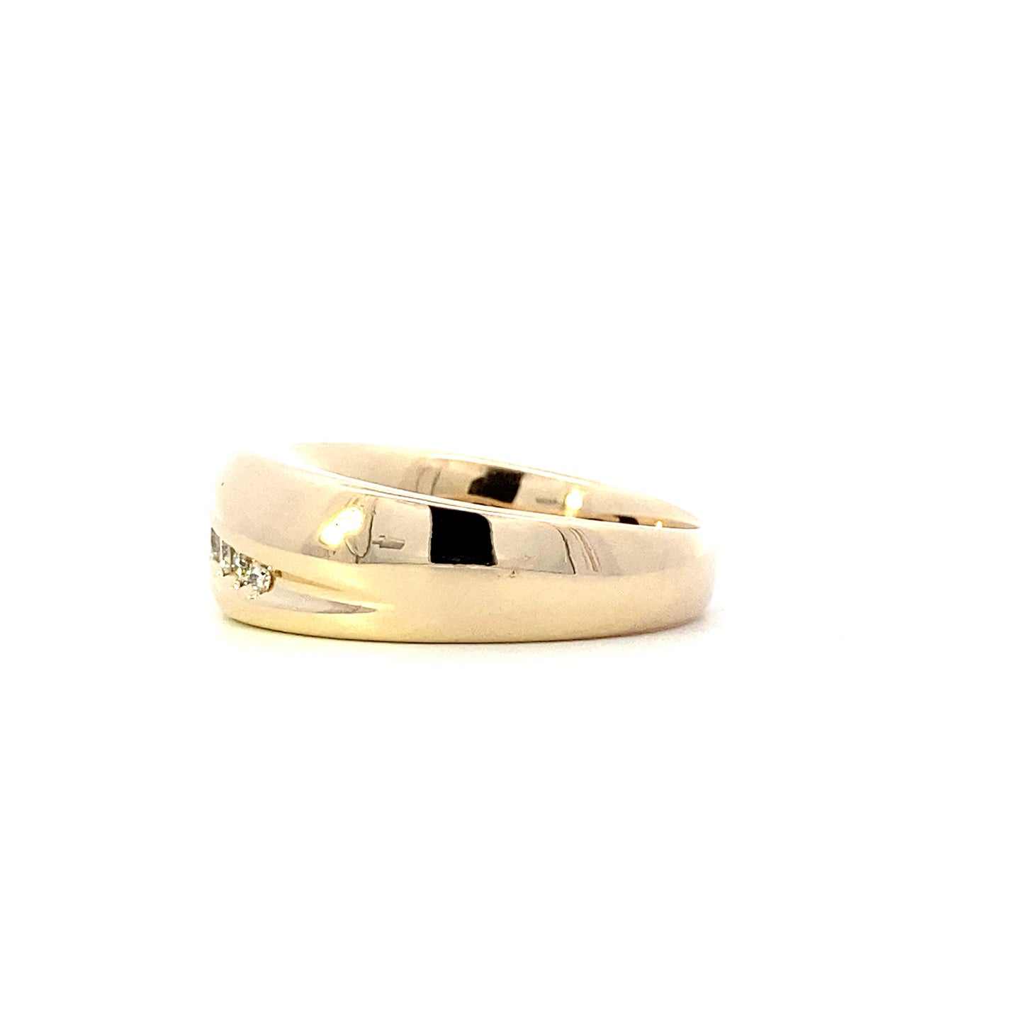 14K Yellow Gold Men's Diamond Ring - 0.19ct