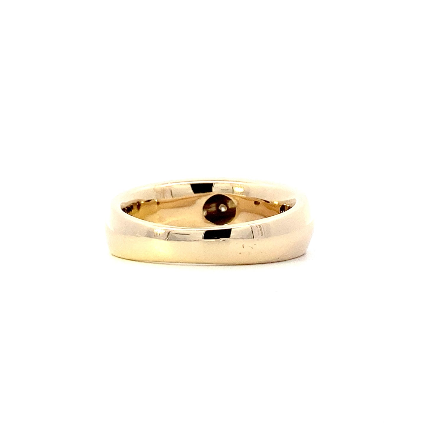 Anillo de diamantes para hombre en oro amarillo de 14 quilates - 0.19ct