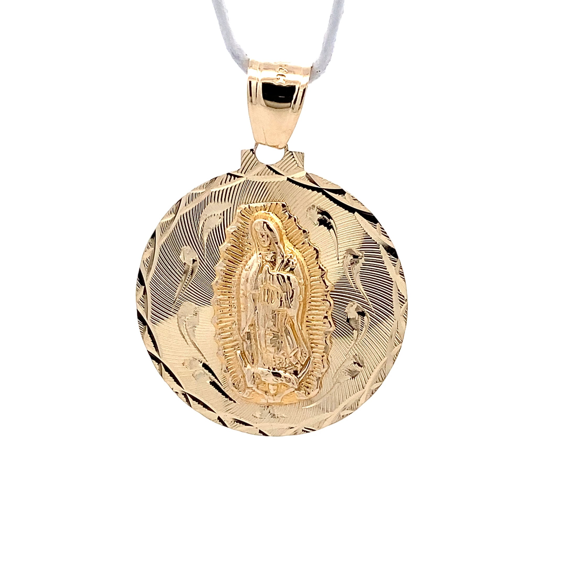 14K Yellow Gold Double Sided Religious Pendant
