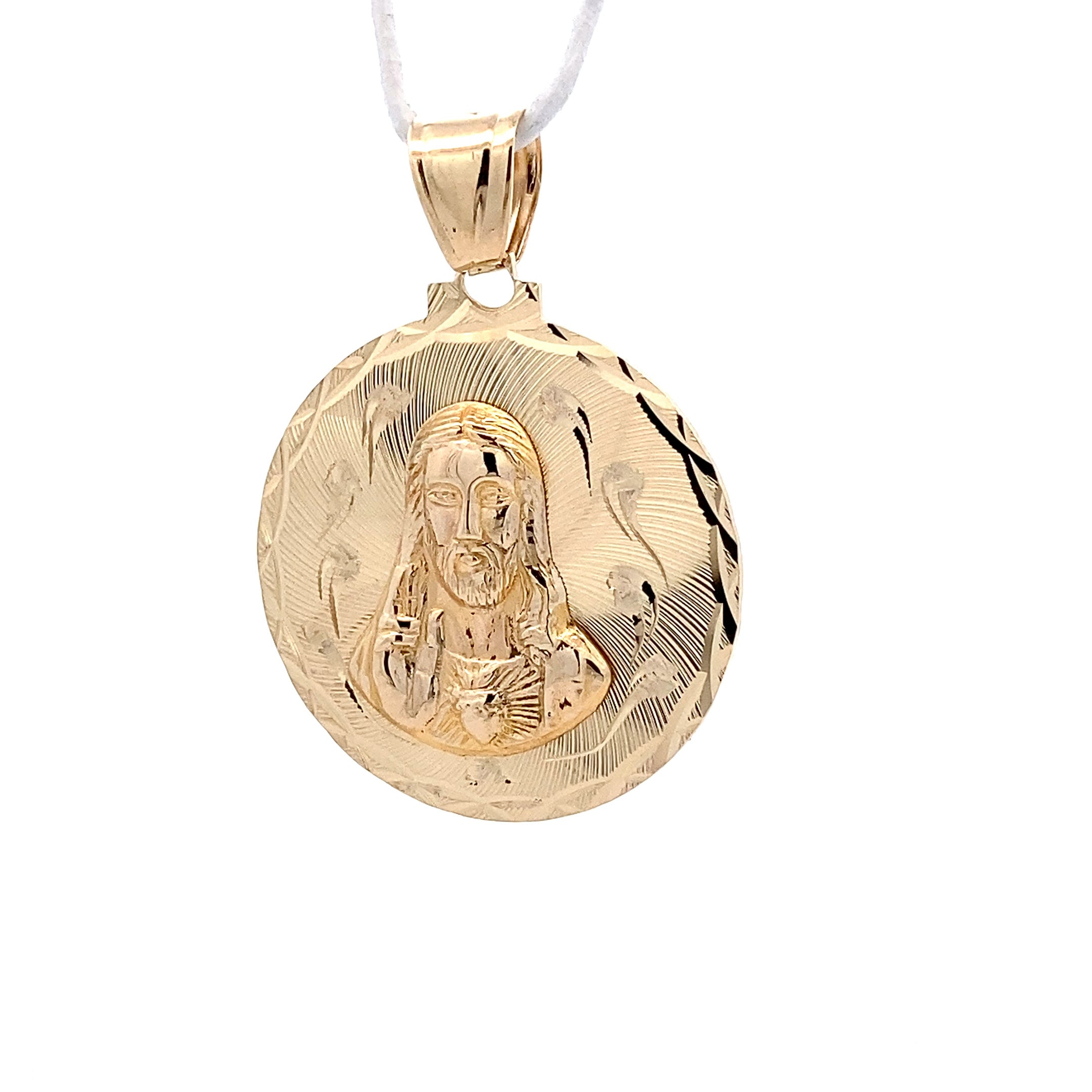 14K Yellow Gold Double Sided Religious Pendant