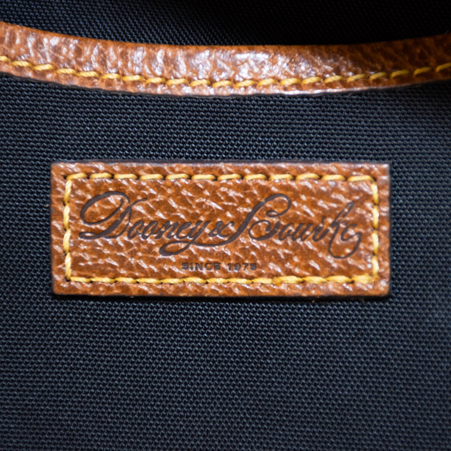 Dooney & Bourke Alto Black Nylon Brown Leather Cross Body Bag