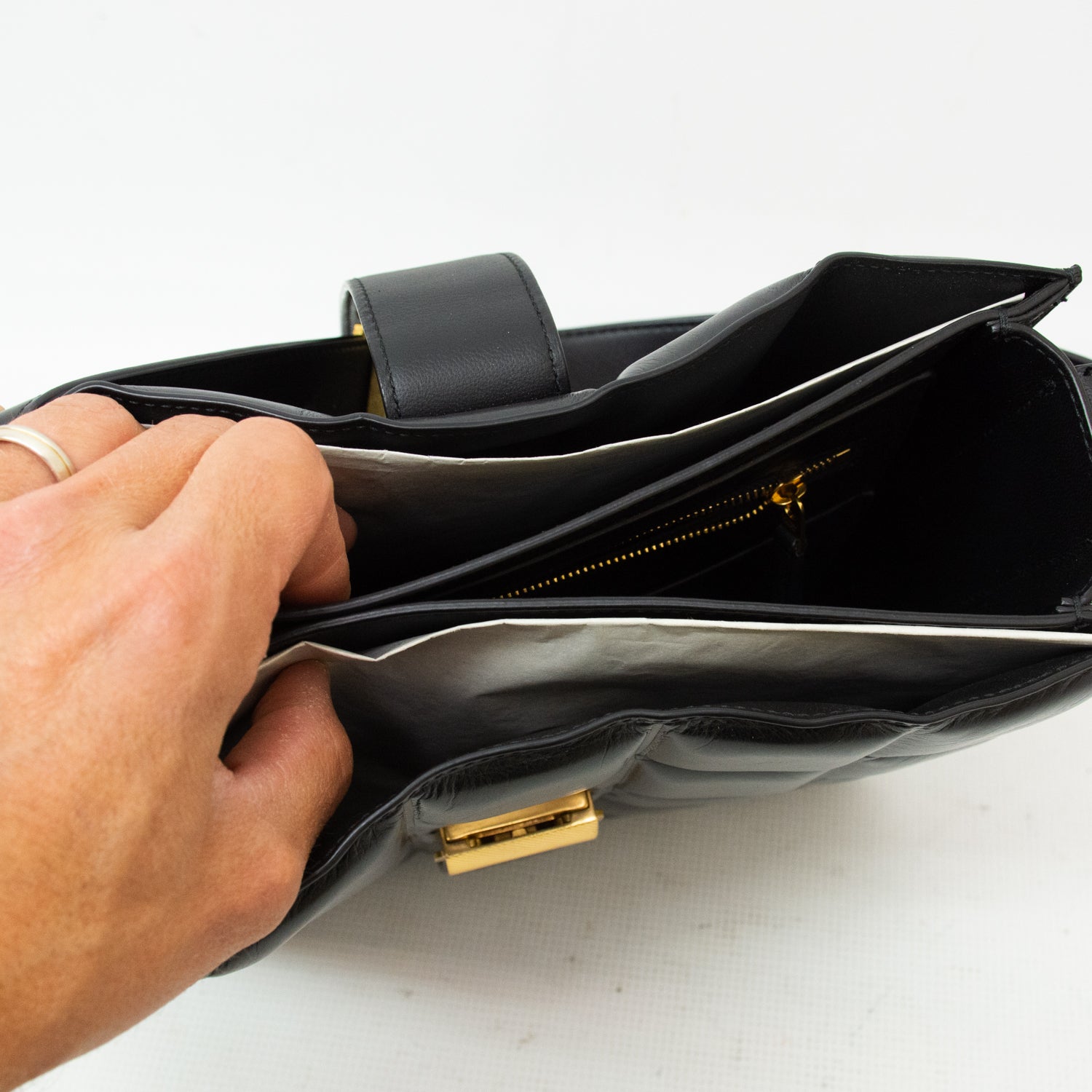 Bottega Veneta Marie Slim Black Padded Tote