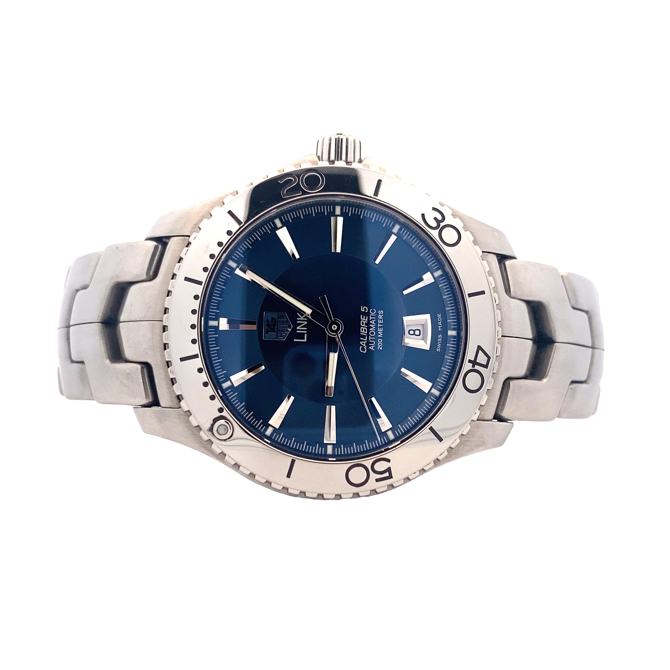 Tag Heuer Link Stainless Steel Blue Face Men's Watch