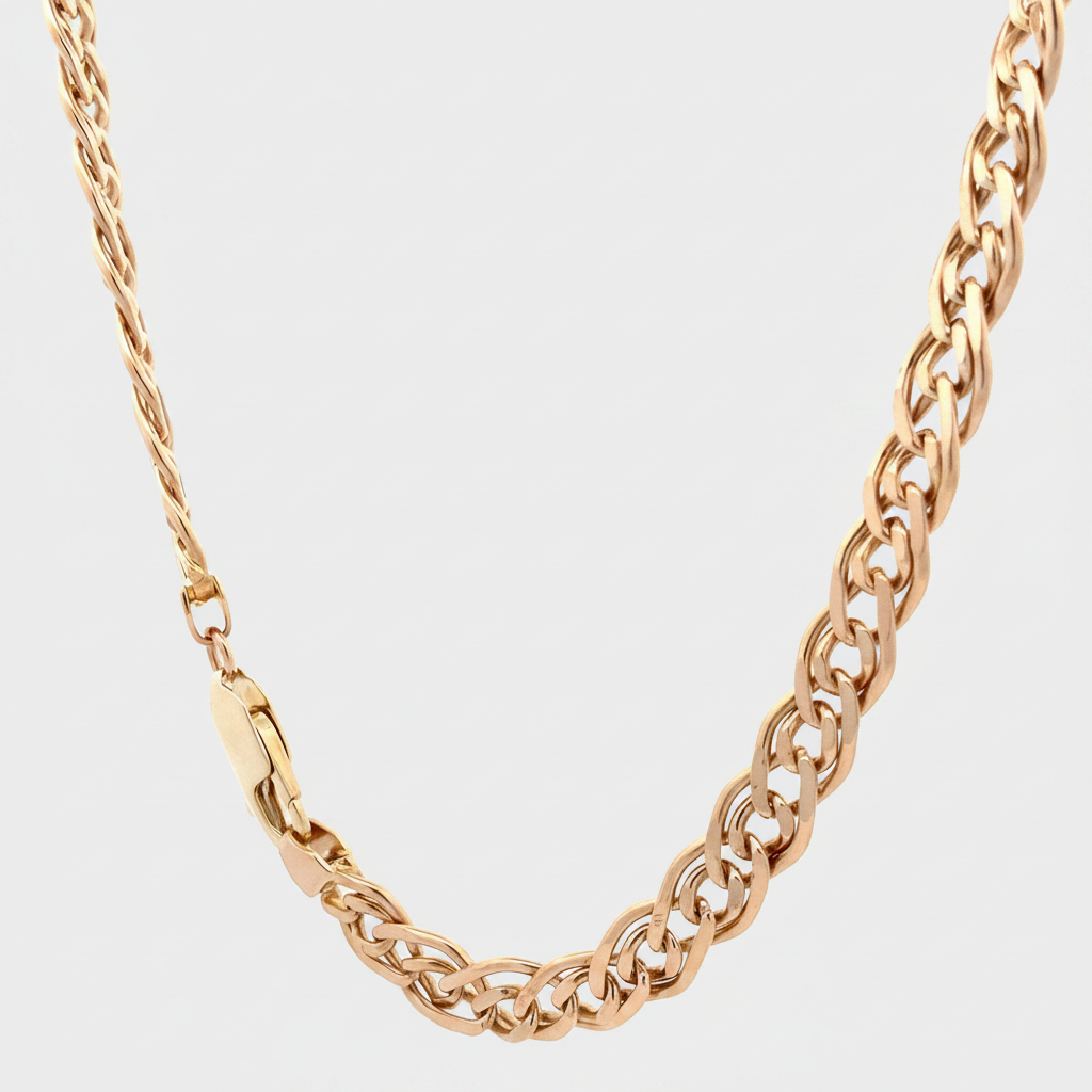 14K Yellow Gold Fancy Double Link Chain