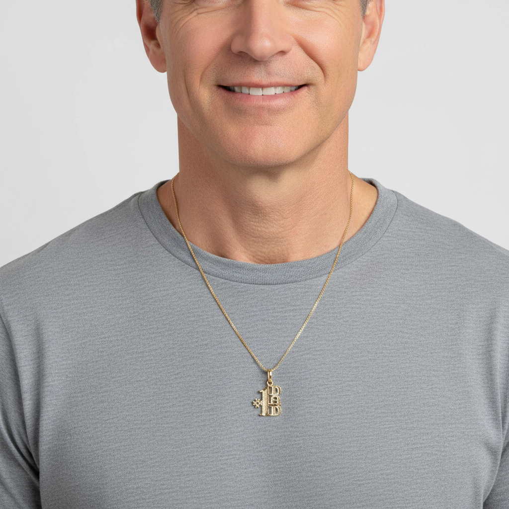 10K Yellow Gold #1 Dad Pendent