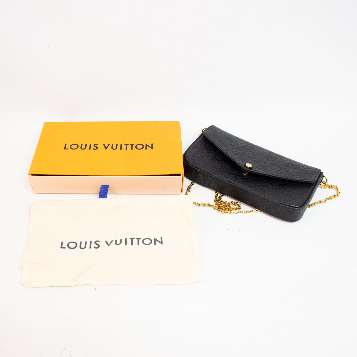 Louis Vuitton Monogram Empreinte Pouchette Chain Wallet - M64064