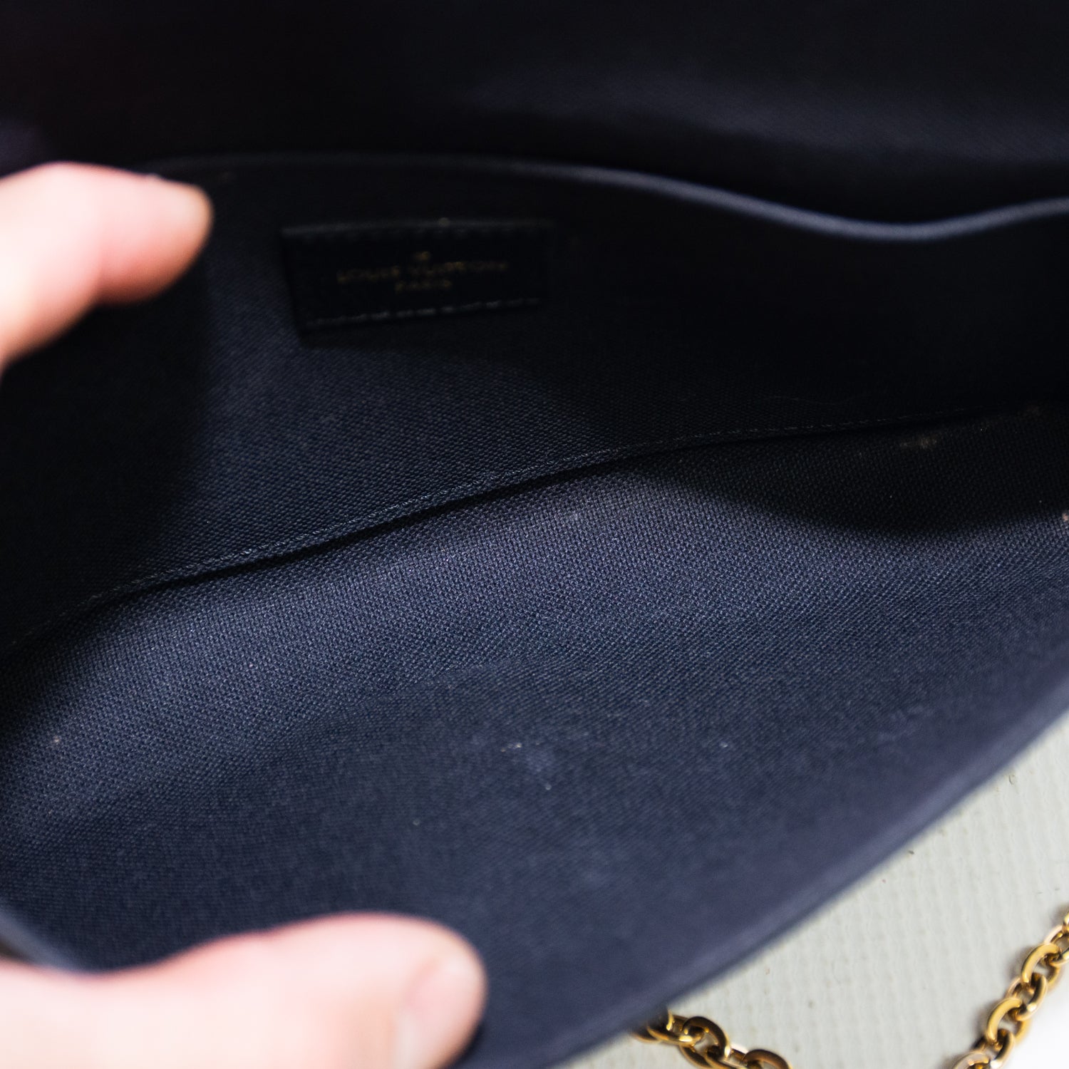 Louis Vuitton Monogram Empreinte Pouchette Chain Wallet - M64064