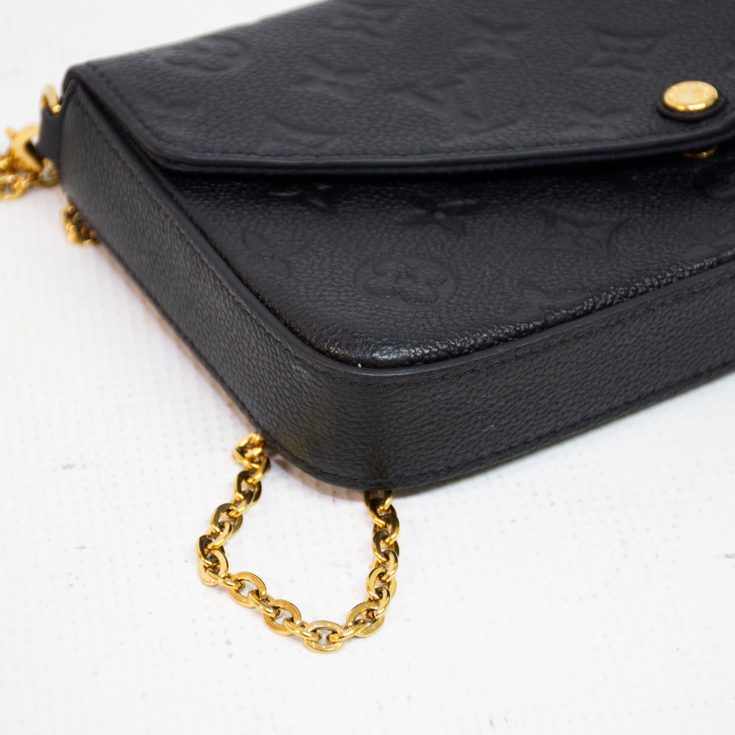 Louis Vuitton Monogram Empreinte Pouchette Chain Wallet - M64064