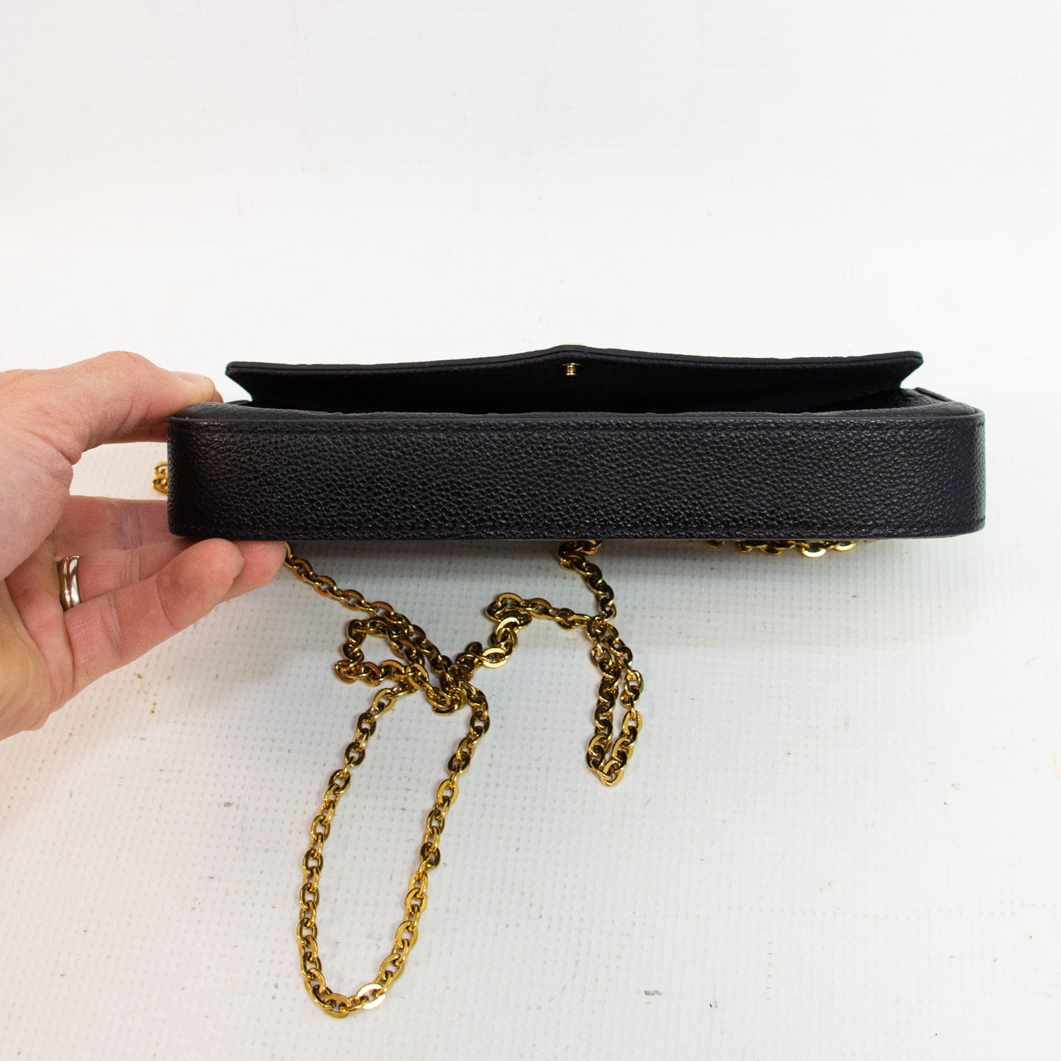 Louis Vuitton Monogram Empreinte Pouchette Chain Wallet - M64064