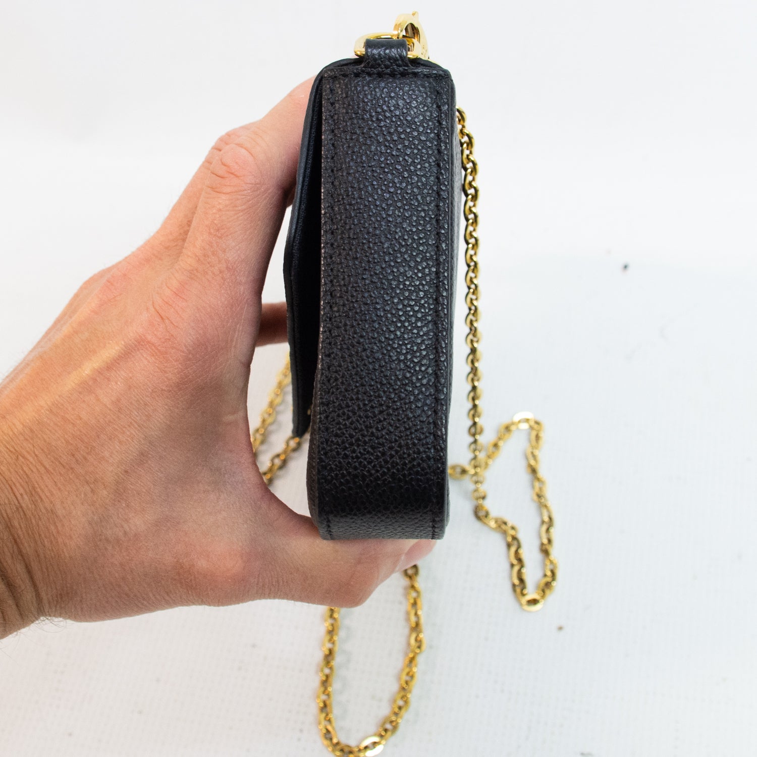 Louis Vuitton Monogram Empreinte Pouchette Chain Wallet - M64064