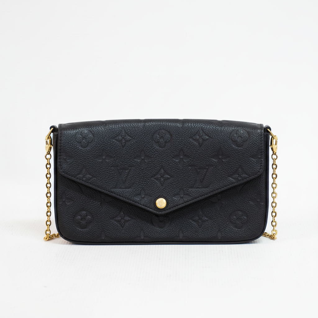 Louis Vuitton Monogram Empreinte Pouchette Chain Wallet - M64064