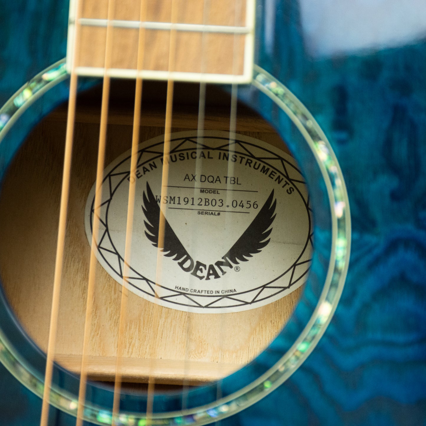 Dean AXS Dreadnought Quilt Ash Acoustic Guitar - AXDQATBL