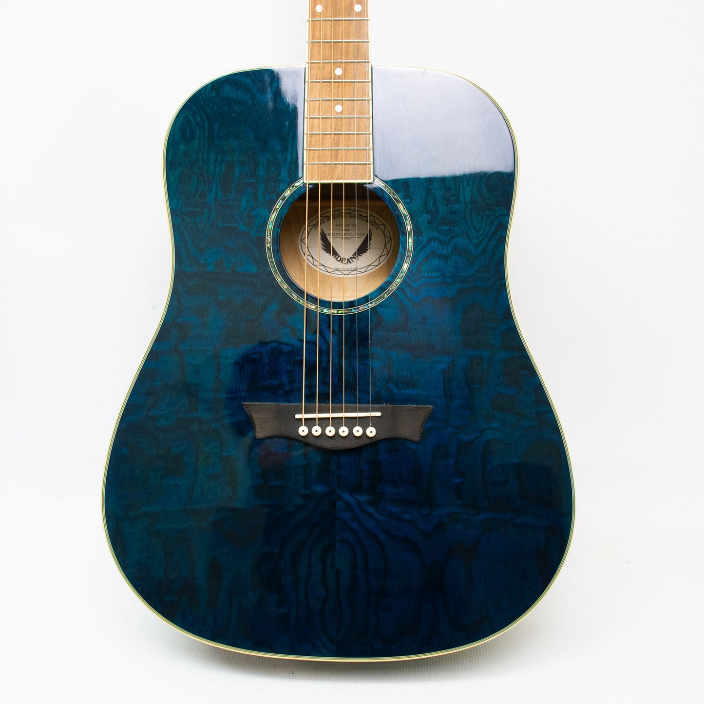 Dean AXS Dreadnought Quilt Ash Acoustic Guitar - AXDQATBL