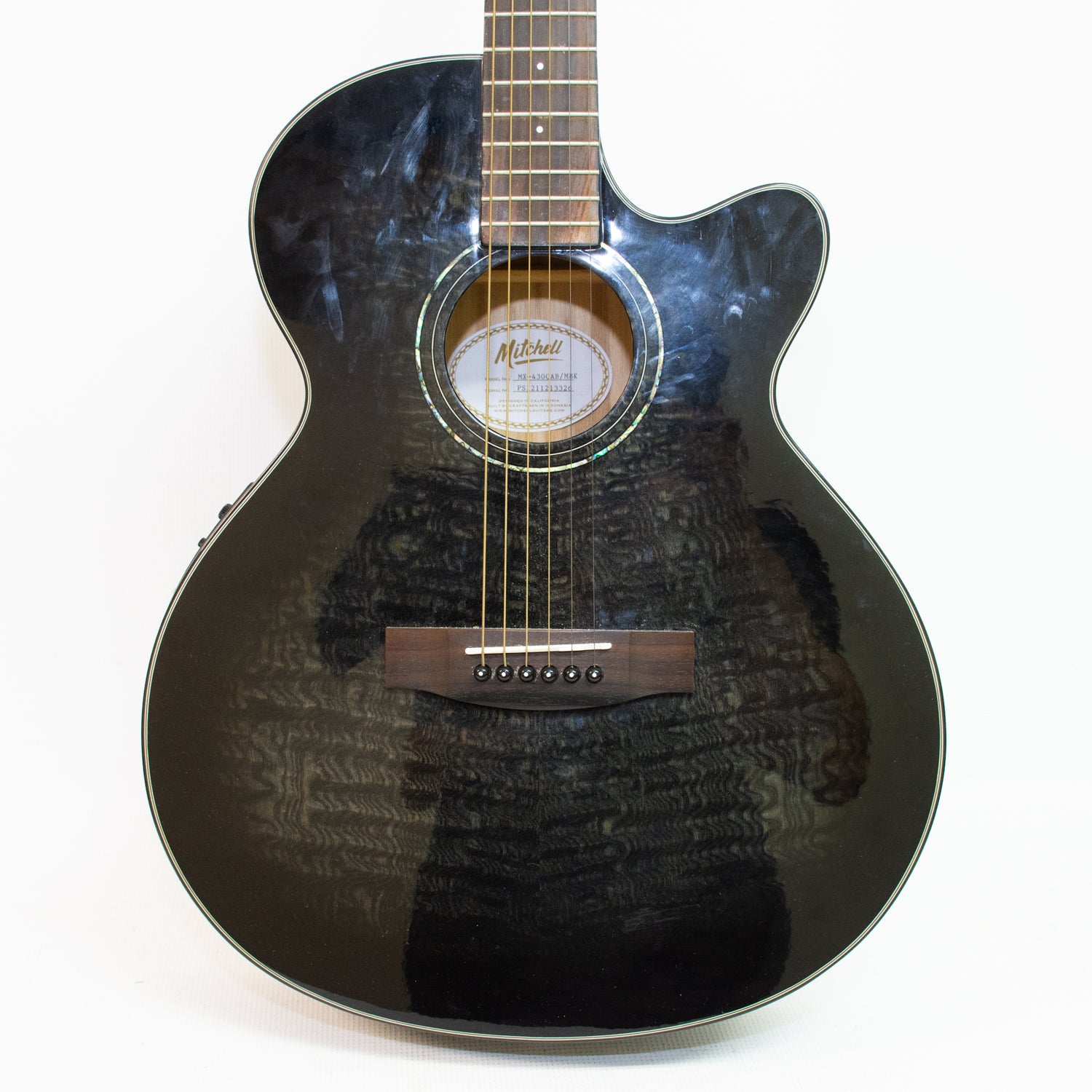 Mitchell MX-430QAB/MBK Acoustic-Electric Guitar