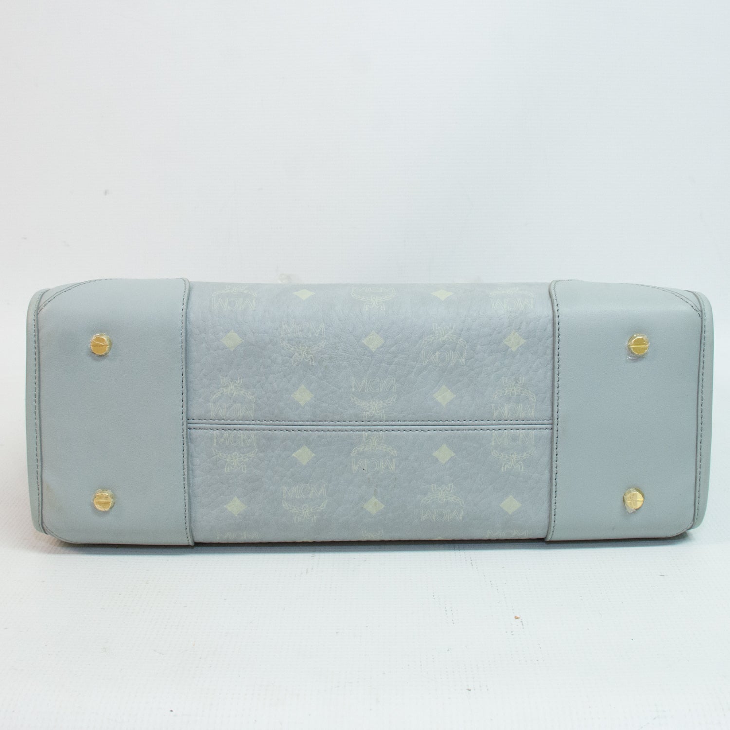 MCM Z2697 Baby Blue Monogram Tote