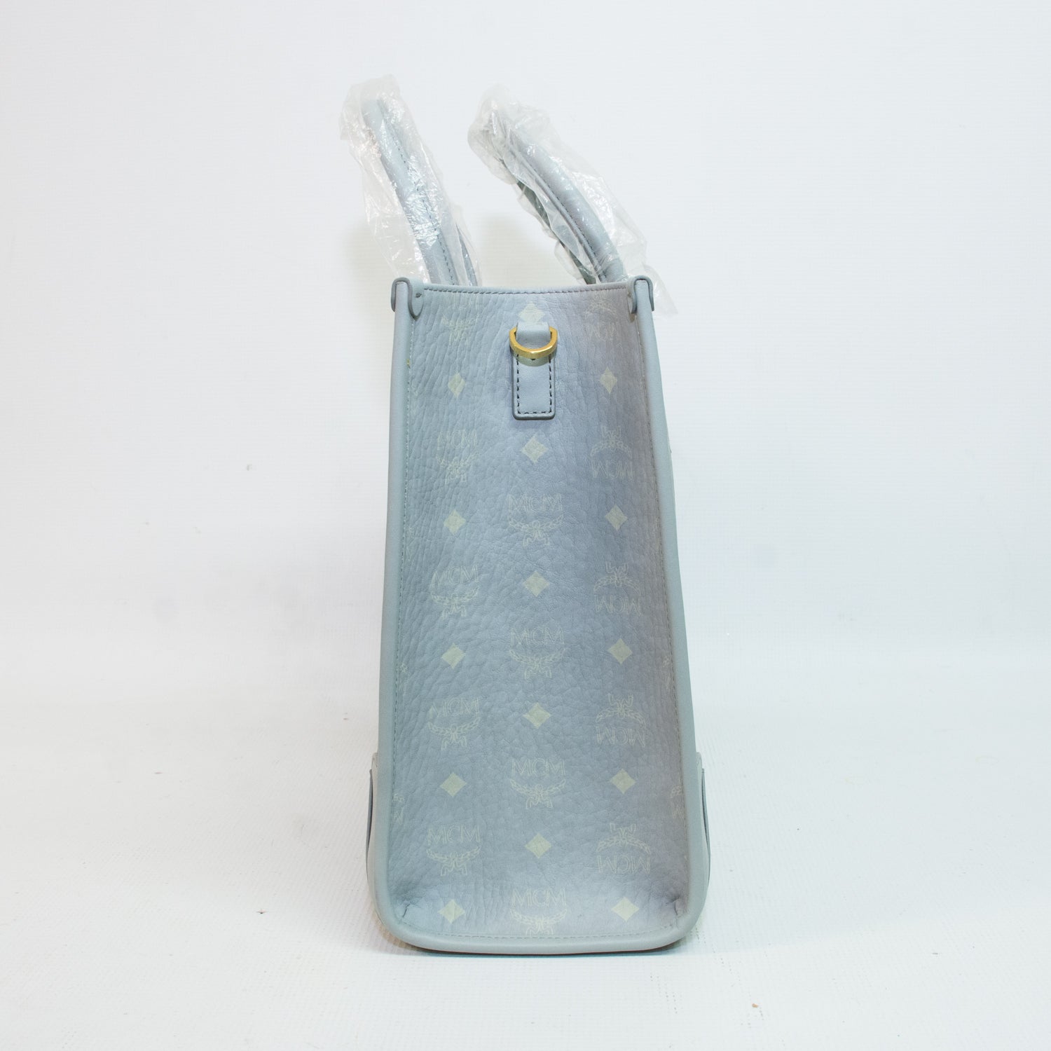 MCM Z2697 Baby Blue Monogram Tote