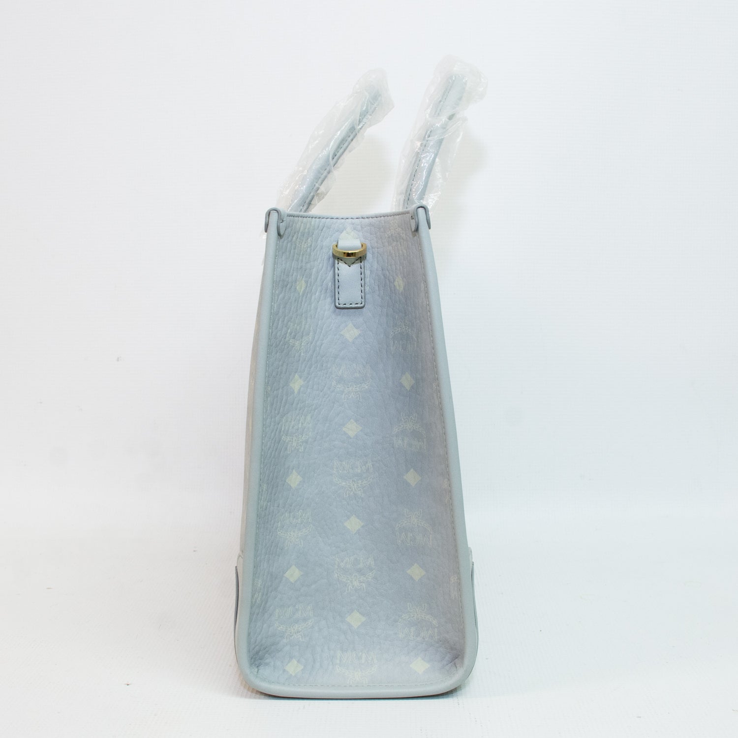MCM Z2697 Baby Blue Monogram Tote