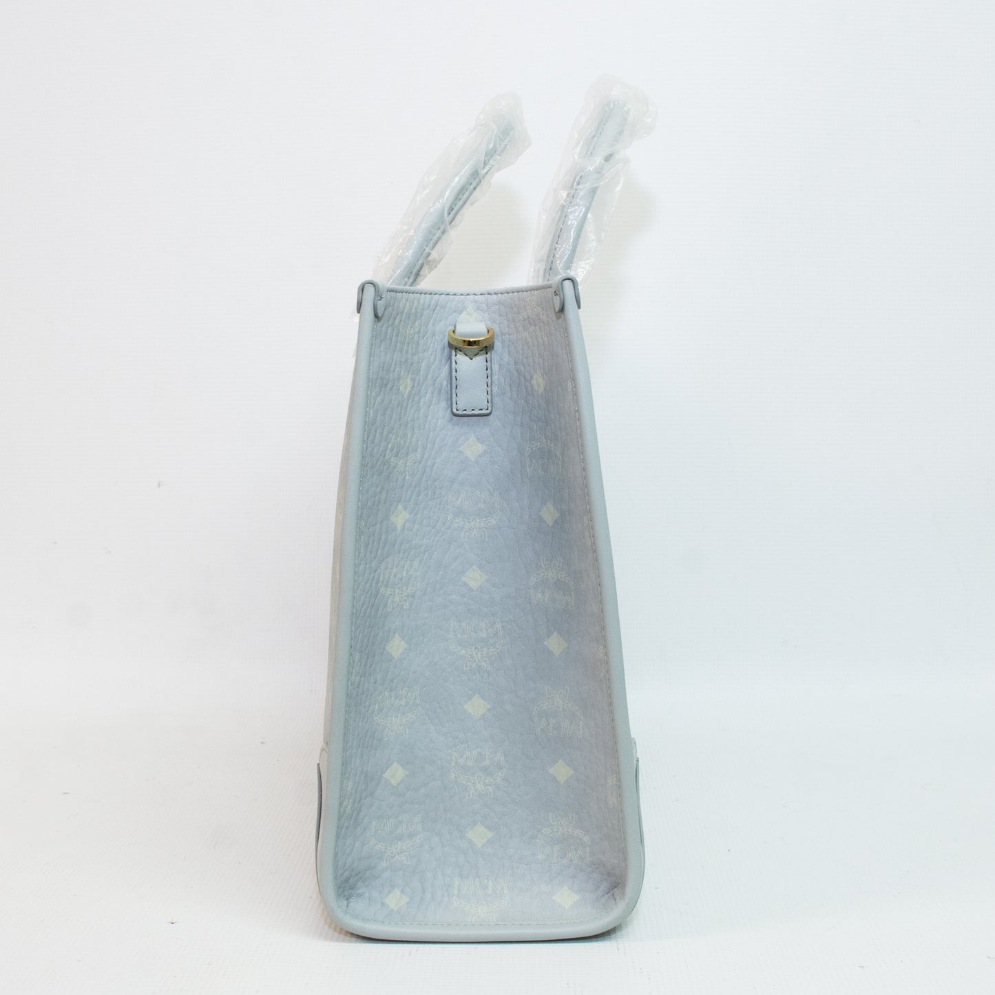 MCM Z2697 Baby Blue Monogram Tote