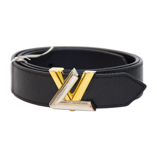 Louis Vuitton BC0137 Ladies LV EPI Twist Gold/Silver Logo Belt