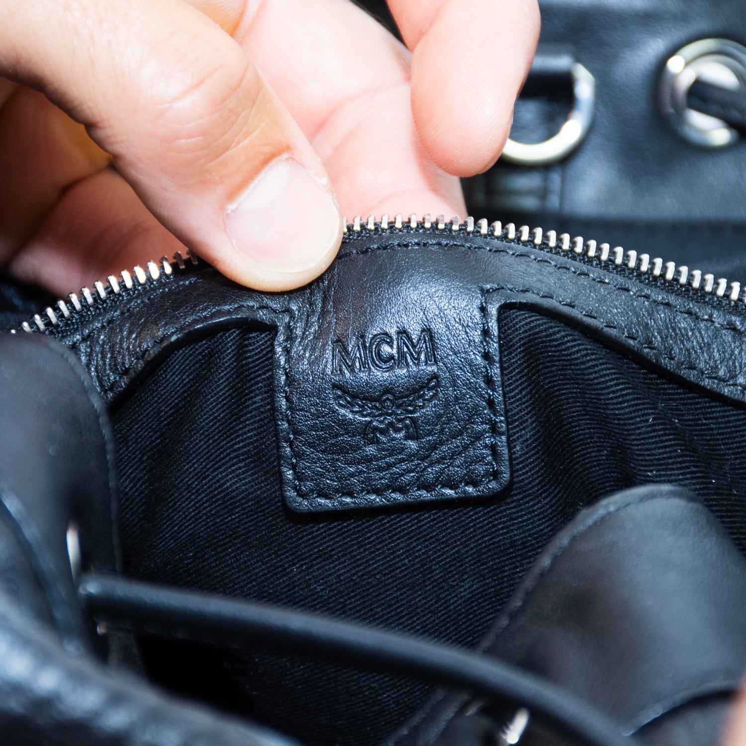 MCM Brandenburg Cognac Visetos Black Backpack