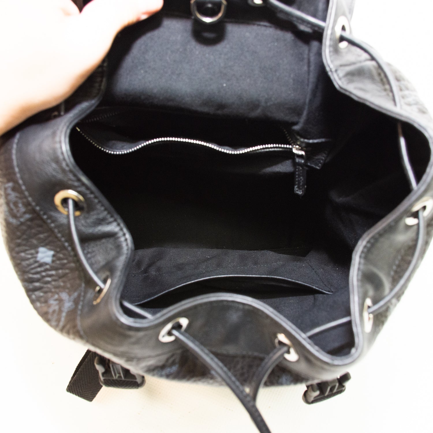 MCM Brandenburg Cognac Visetos Black Backpack