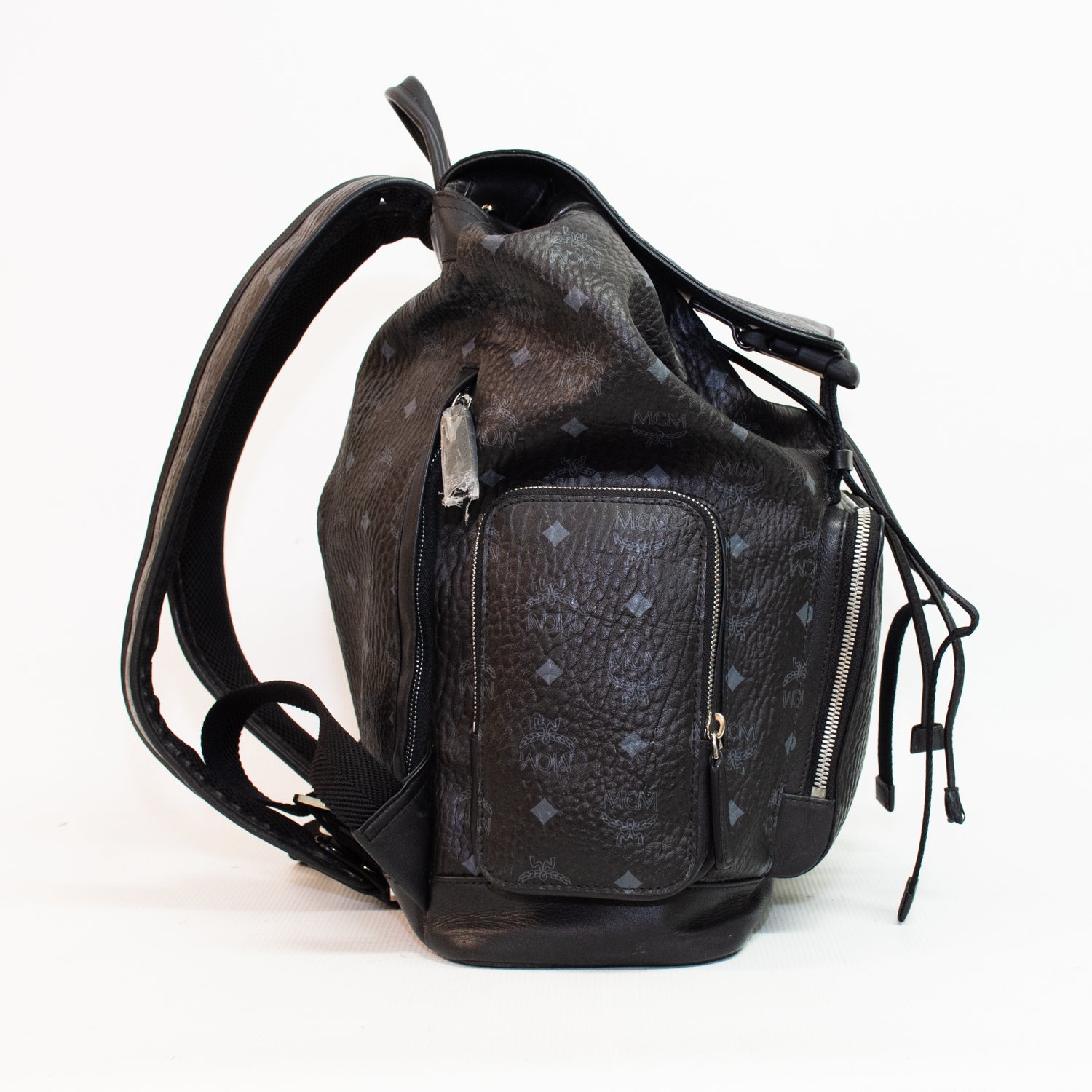 MCM Brandenburg Cognac Visetos Black Backpack