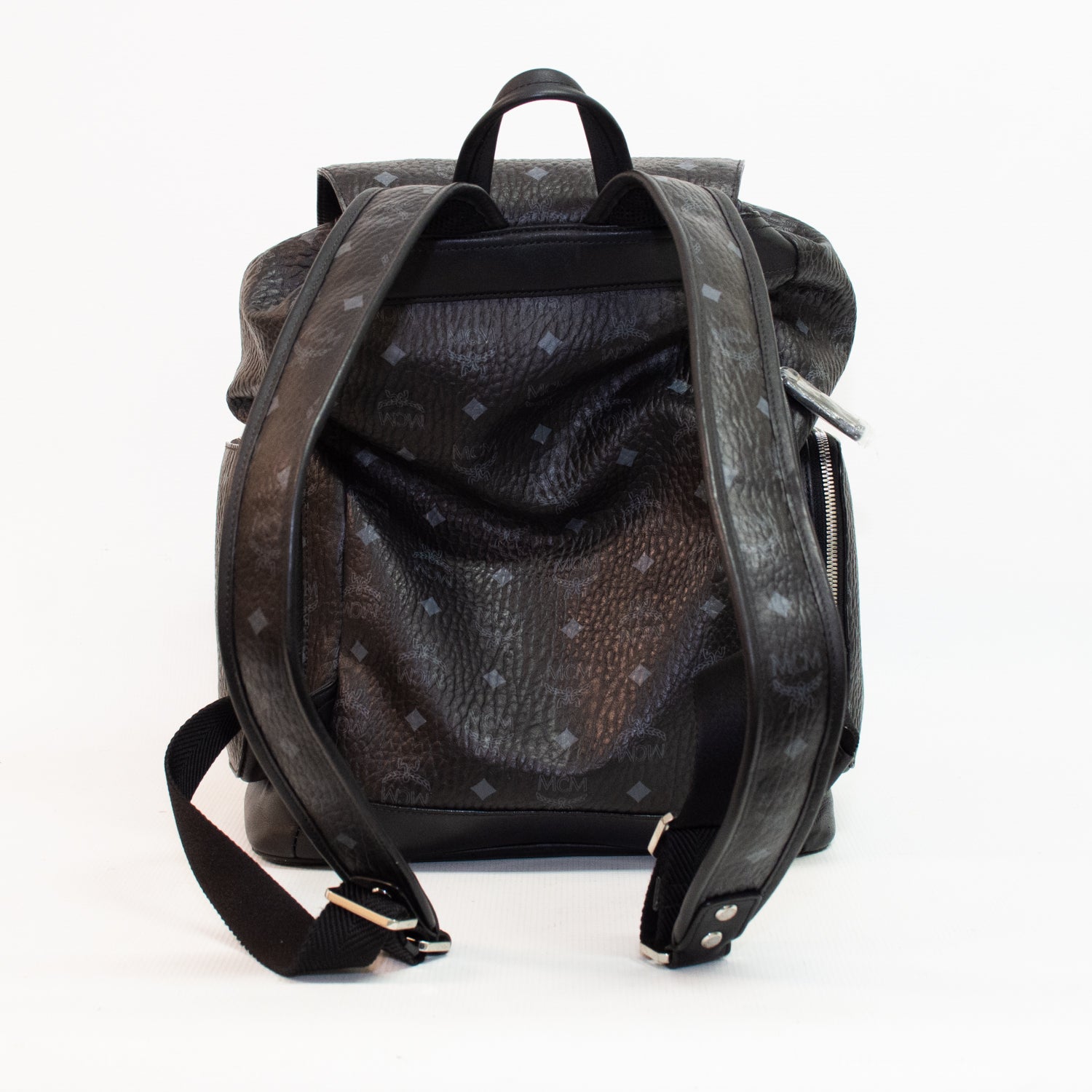MCM Brandenburg Cognac Visetos Black Backpack