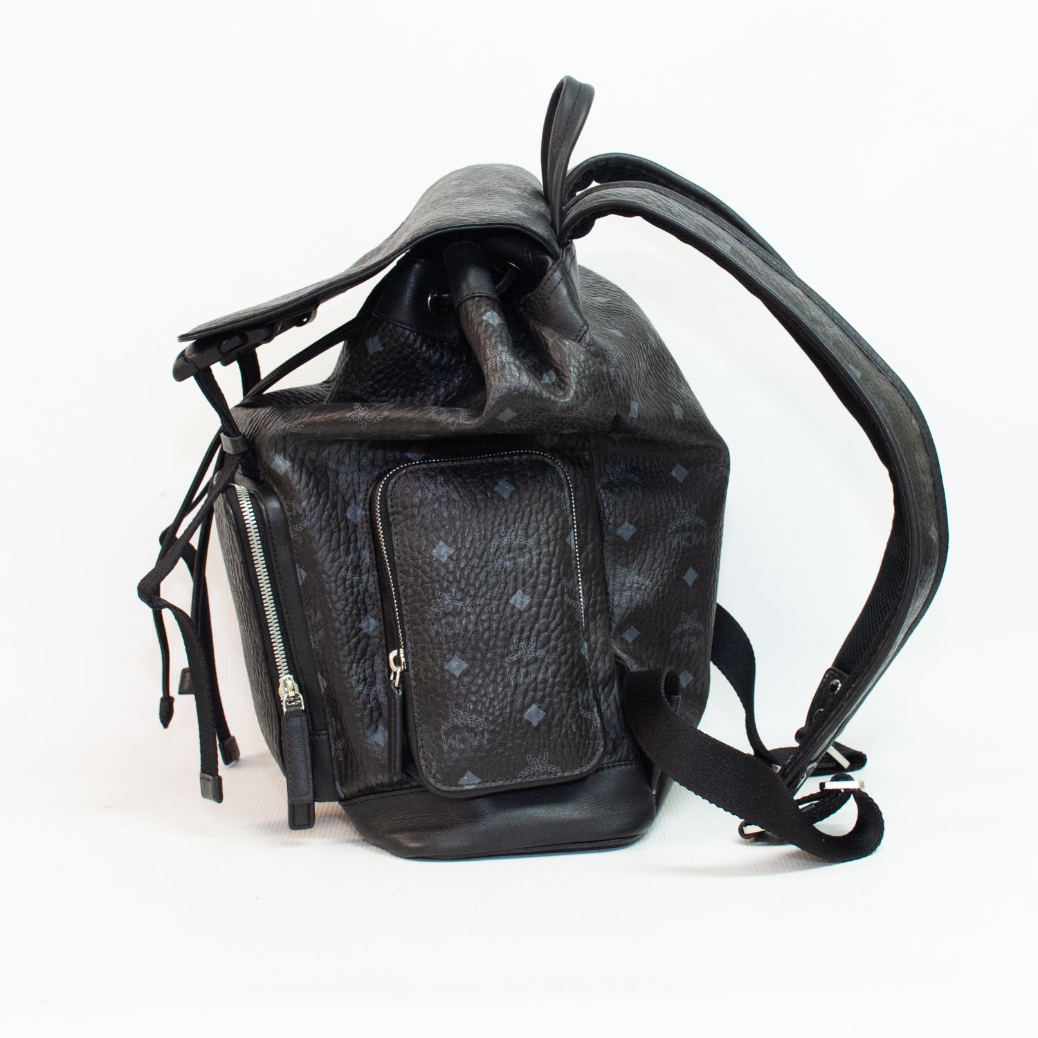 MCM Brandenburg Cognac Visetos Black Backpack