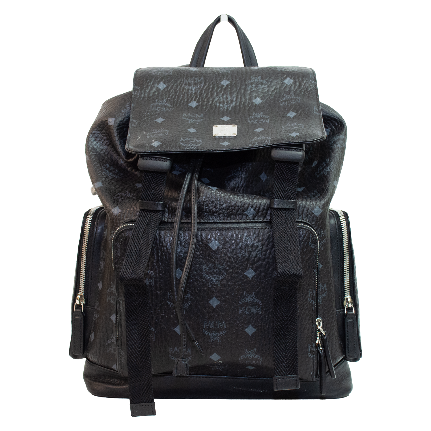 MCM Brandenburg Cognac Visetos Black Backpack