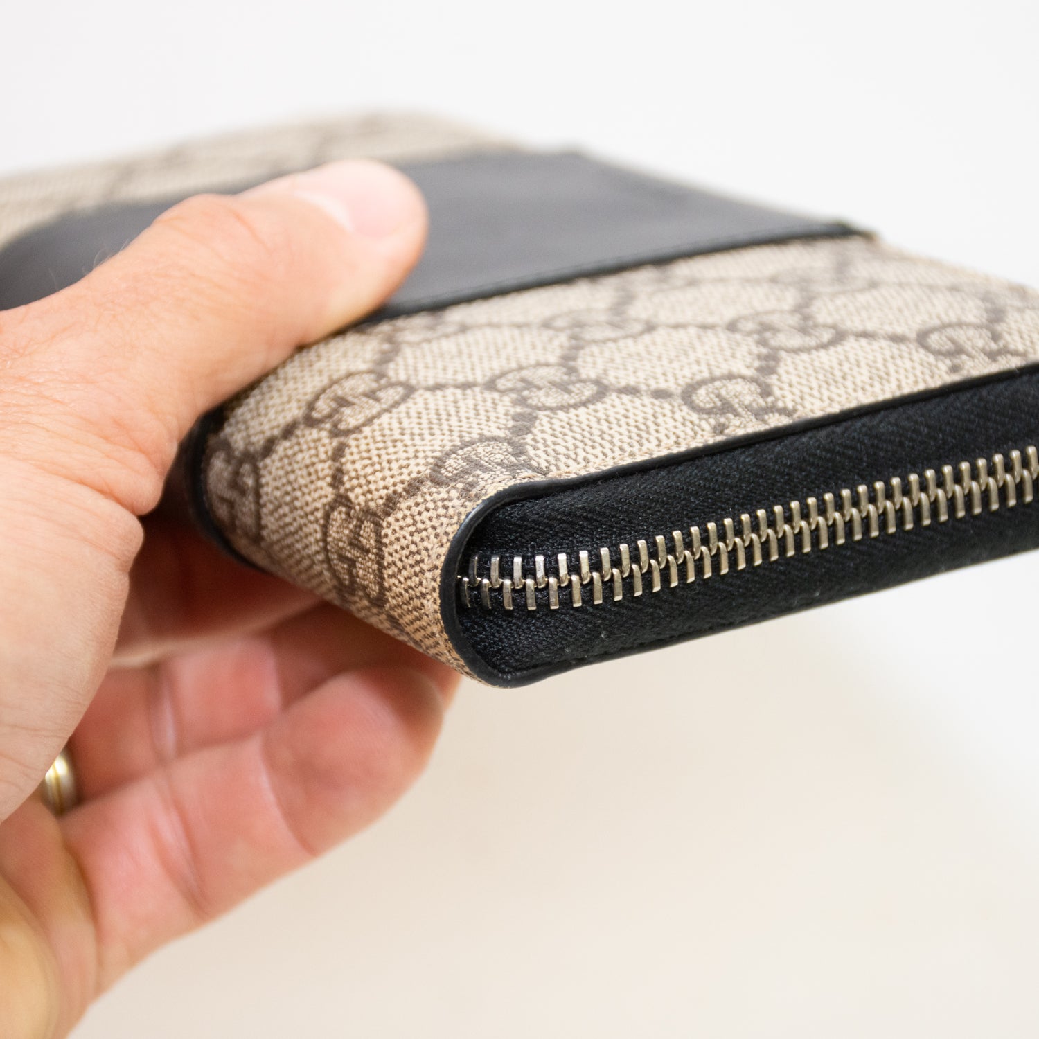 Gucci Brown/Black Zip Around Wallet - 451249